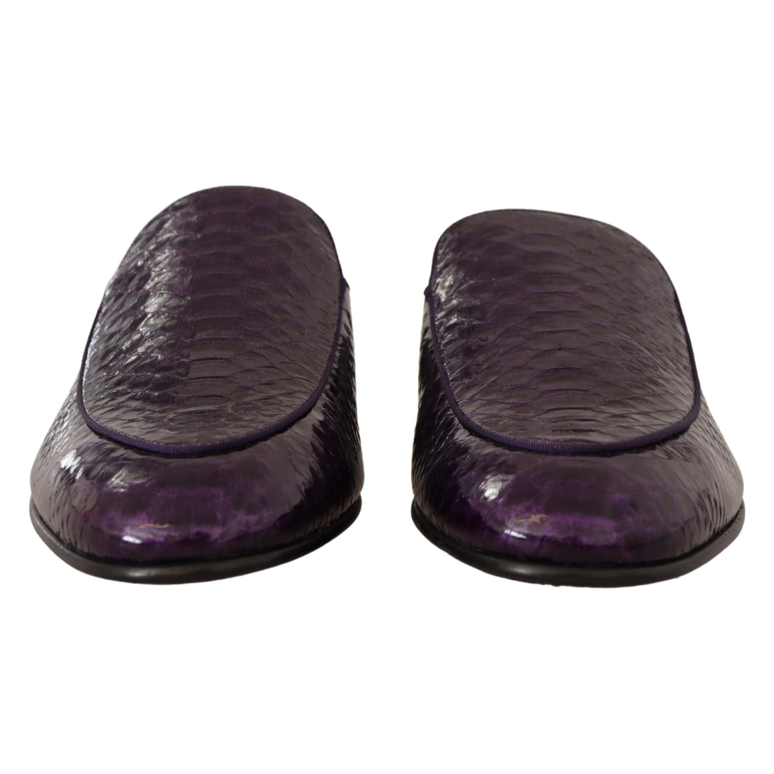 Dolce & Gabbana Purple Exotic Python Leather Slides