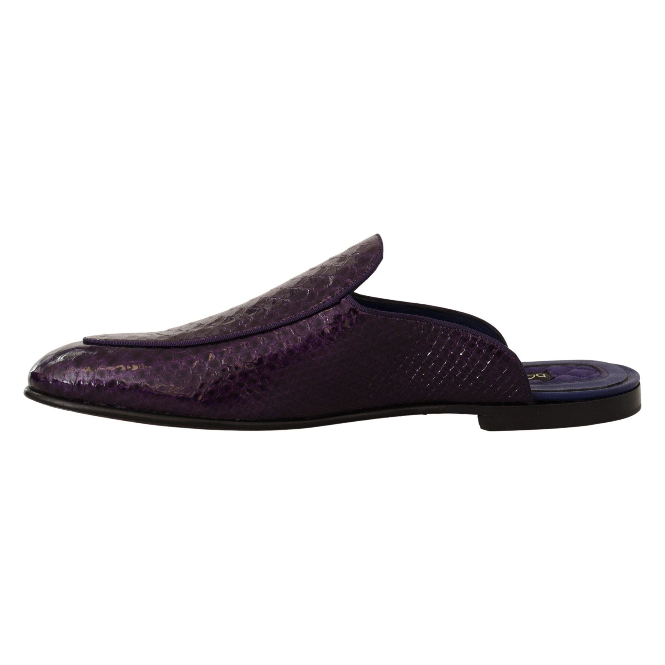 Dolce & Gabbana Purple Exotic Python Leather Slides