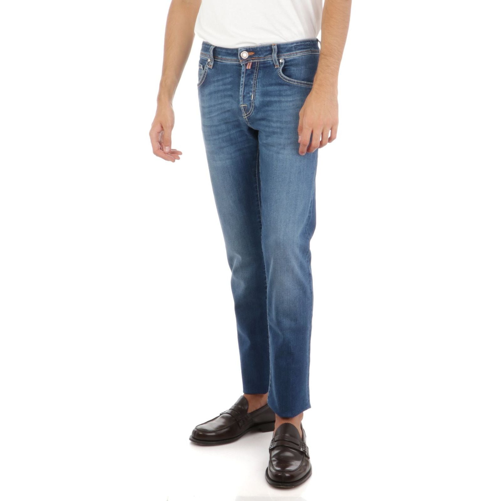 Jacob Cohen Blue Cotton Slim Jeans for Elevated Style
