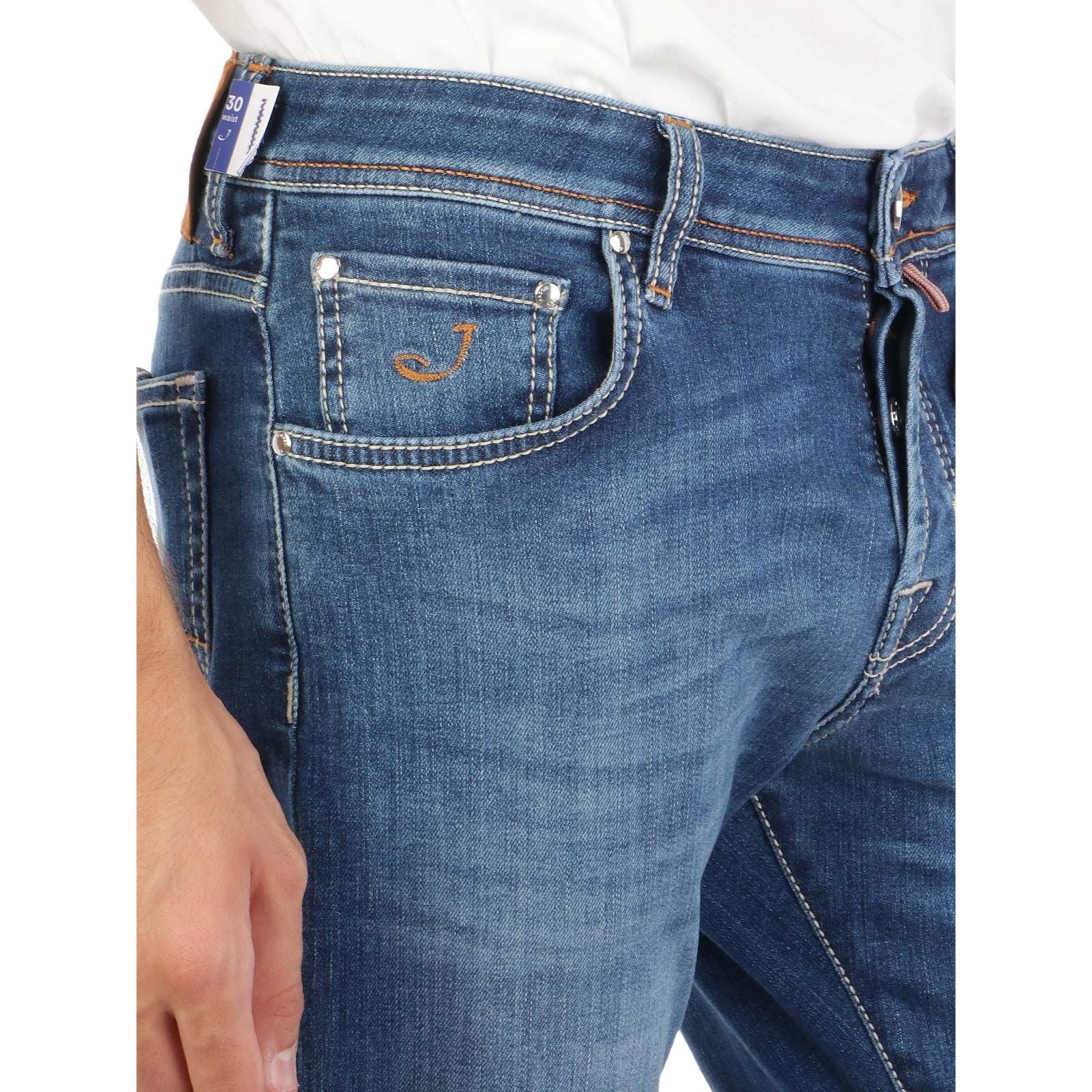 Jacob Cohen Blue Cotton Slim Jeans for Elevated Style