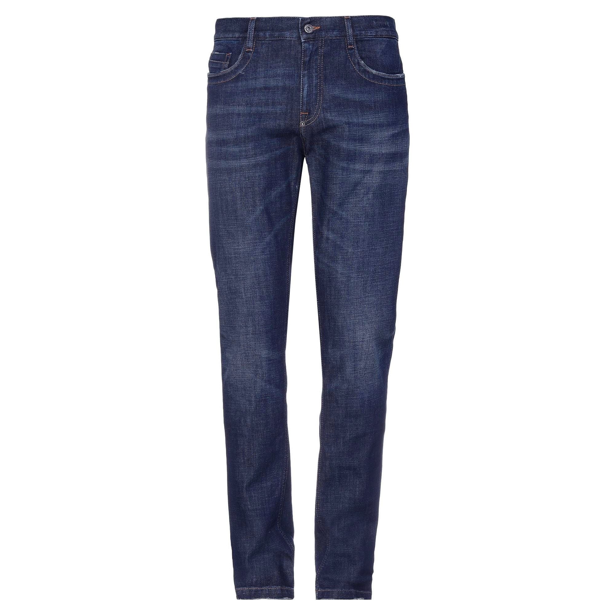 Bikkembergs Blue Cotton Jeans for Elevated Style