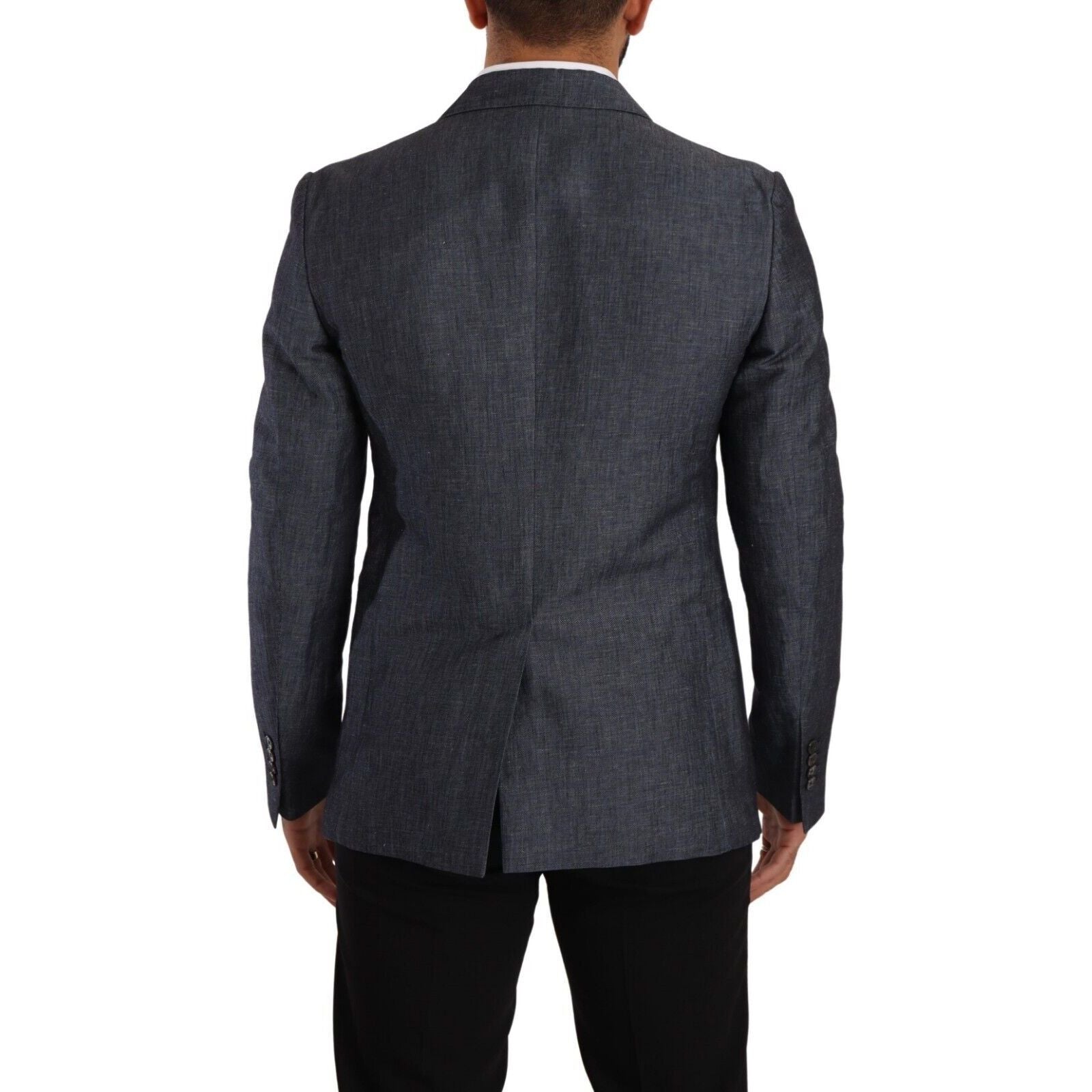 Dolce & Gabbana Blue Cotton Blend Two-Button Blazer