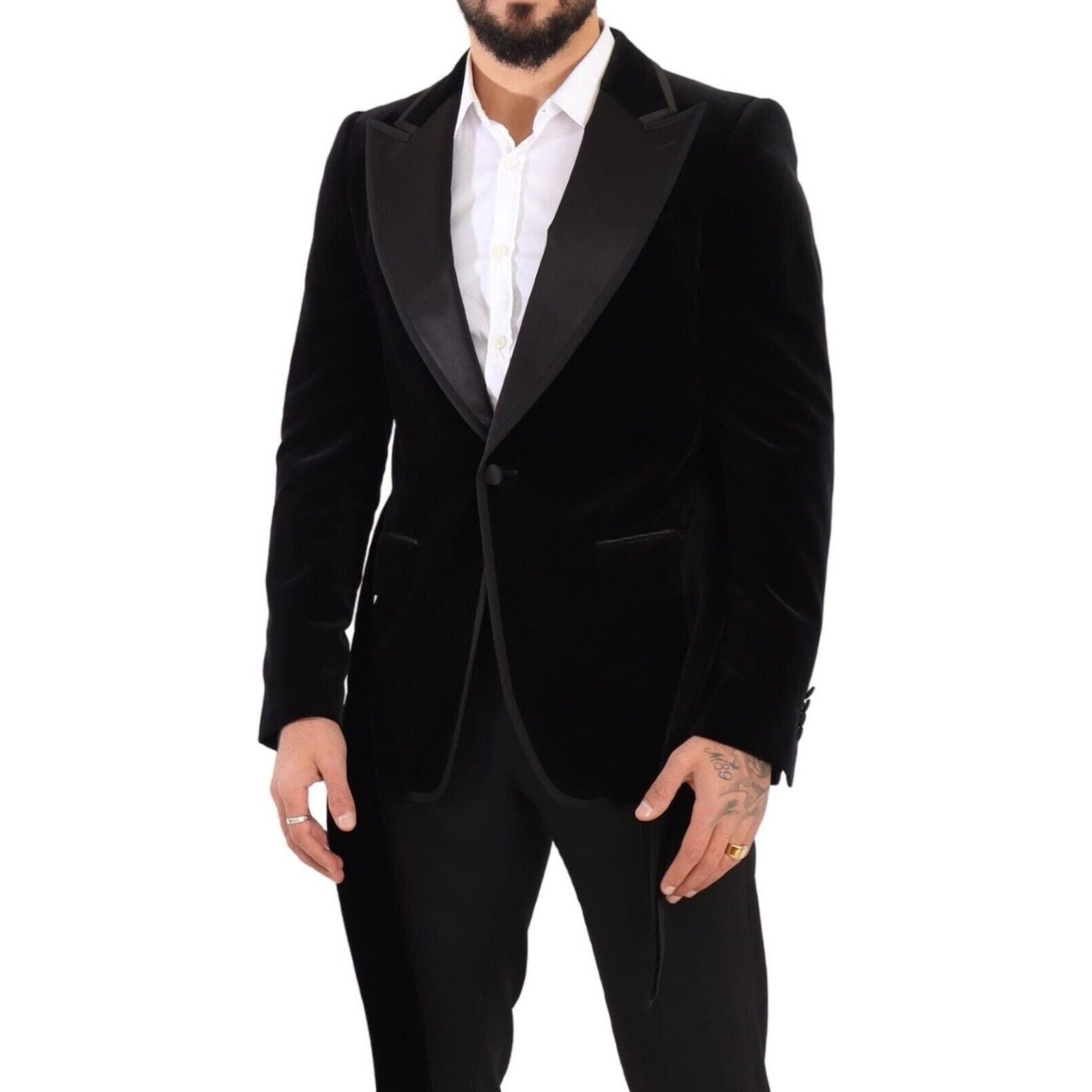 Dolce & Gabbana Green Velvet Single Breasted Blazer