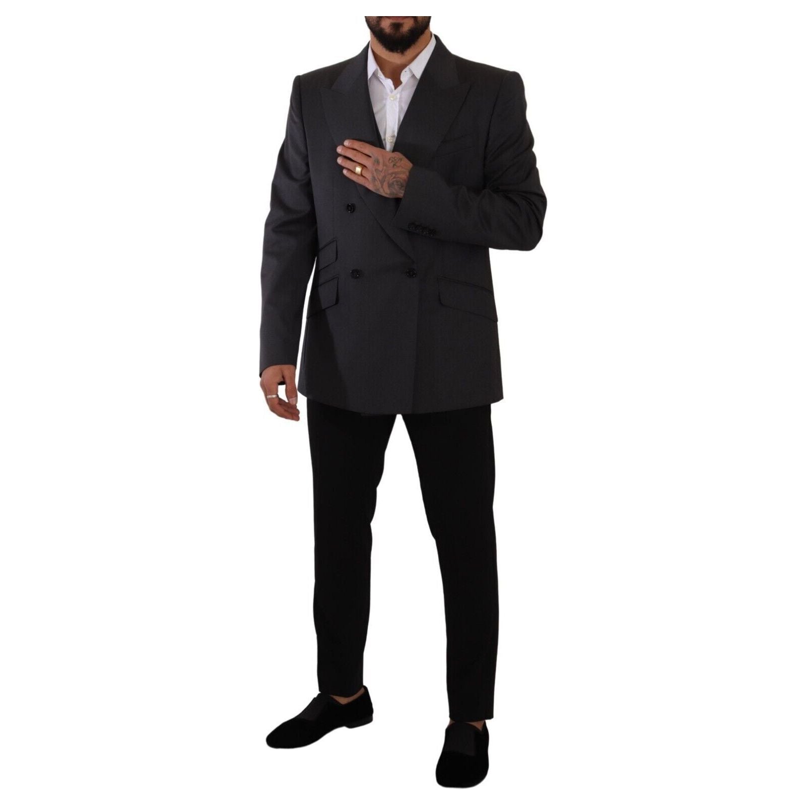 Dolce & Gabbana Gray Wool Blend Sicilia Suit