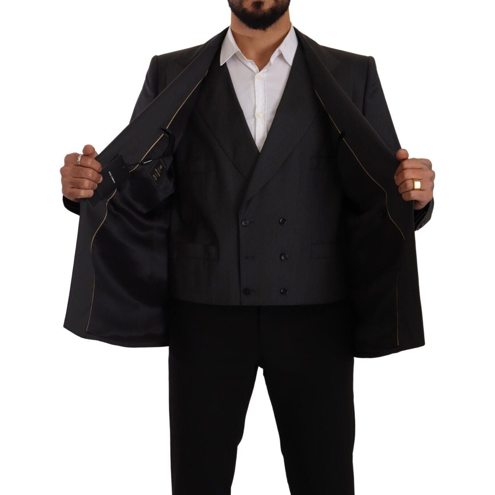 Dolce & Gabbana Gray Wool Blend Sicilia Suit