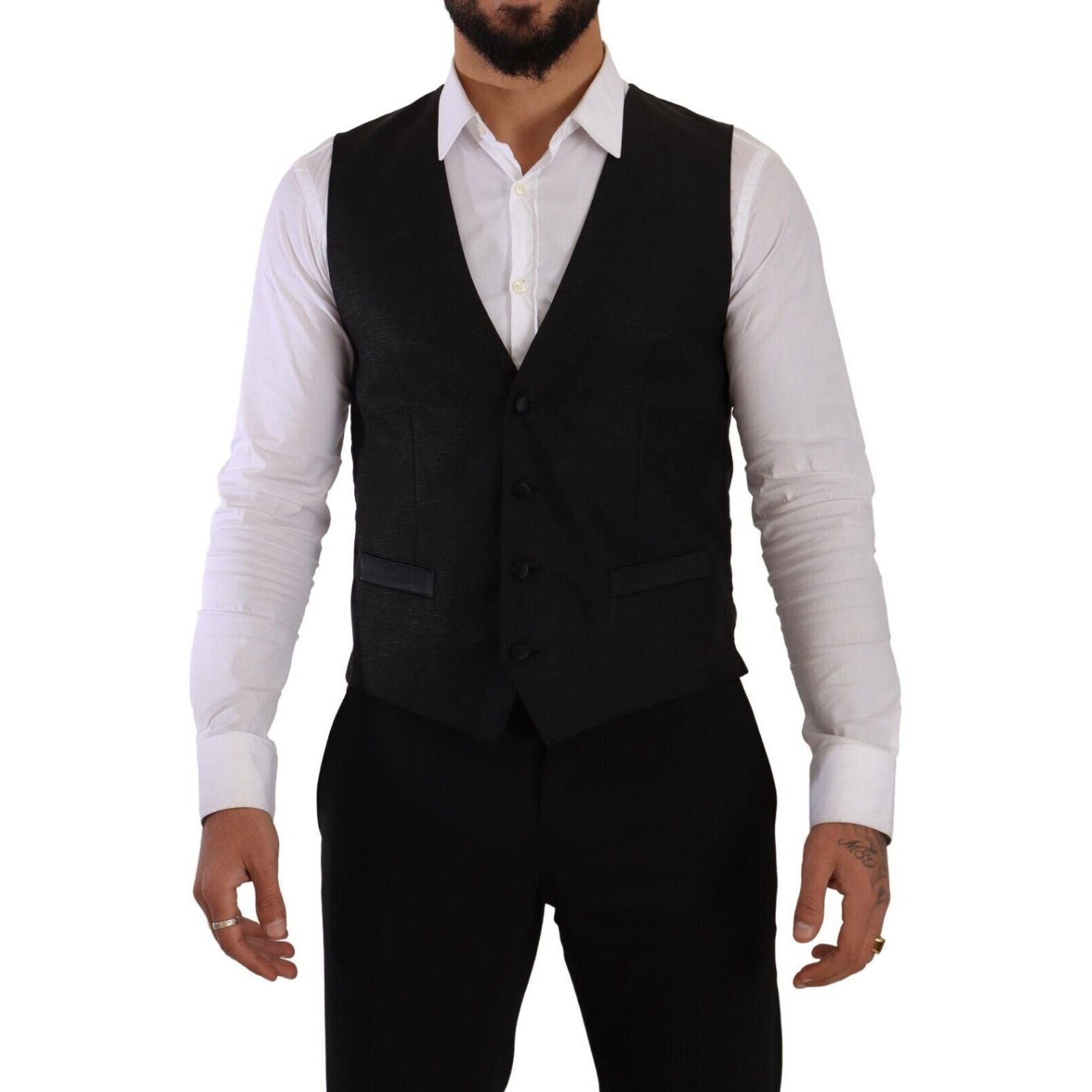 Dolce & Gabbana Black Wool Suit Ensemble