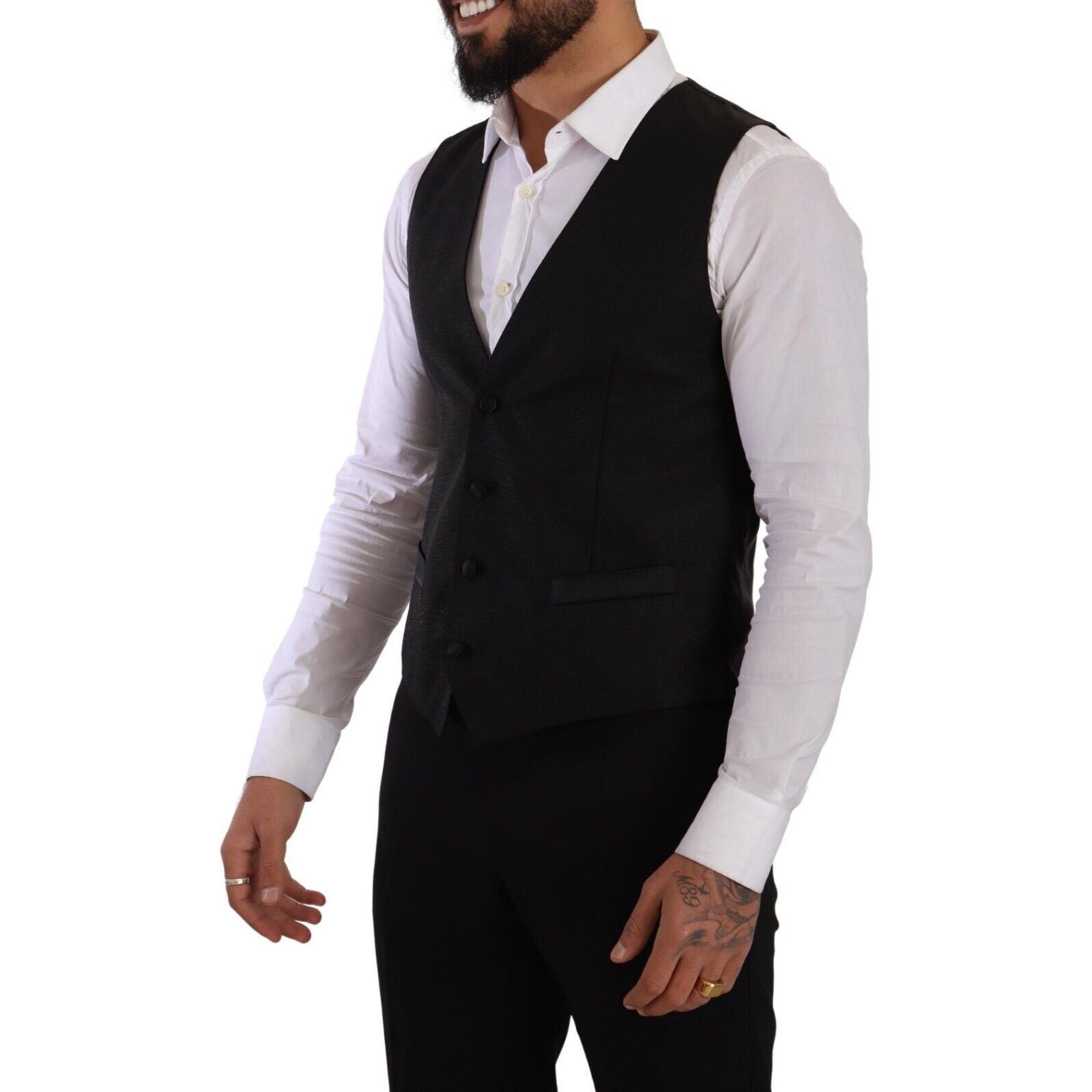 Dolce & Gabbana Black Wool Suit Ensemble