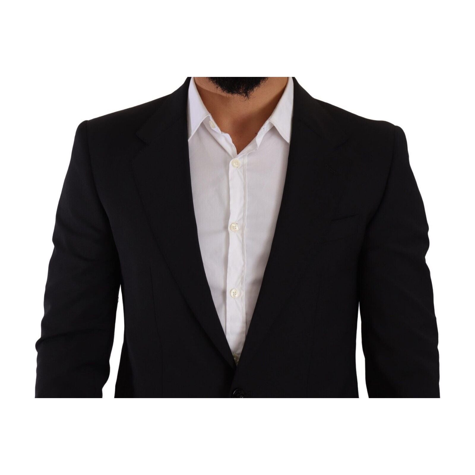 Dolce & Gabbana Black Wool Blazer and Vest Set