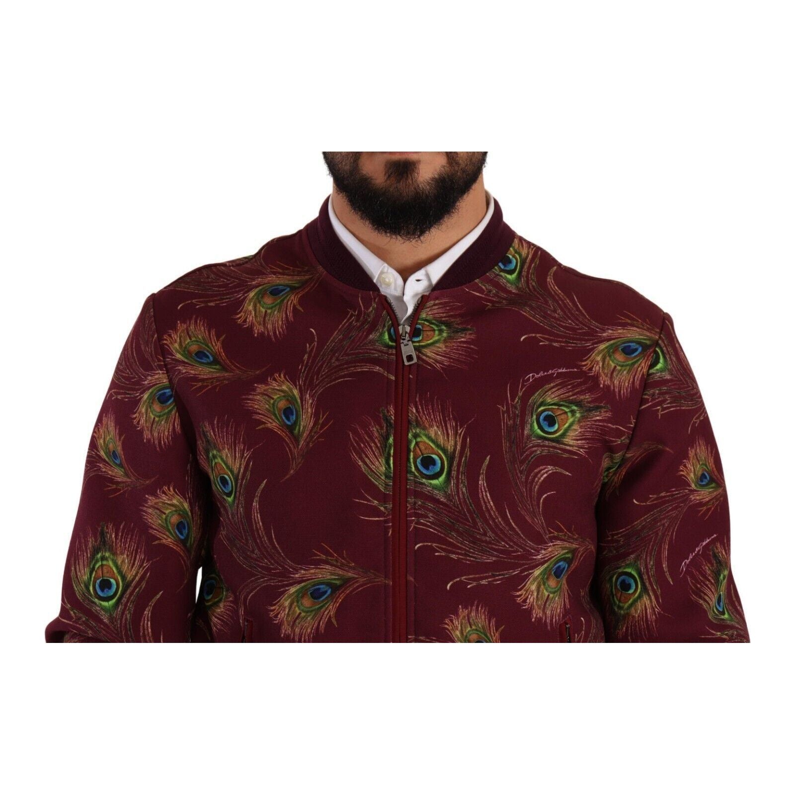 Dolce & Gabbana Radiant Red Silk Bomber Jacket