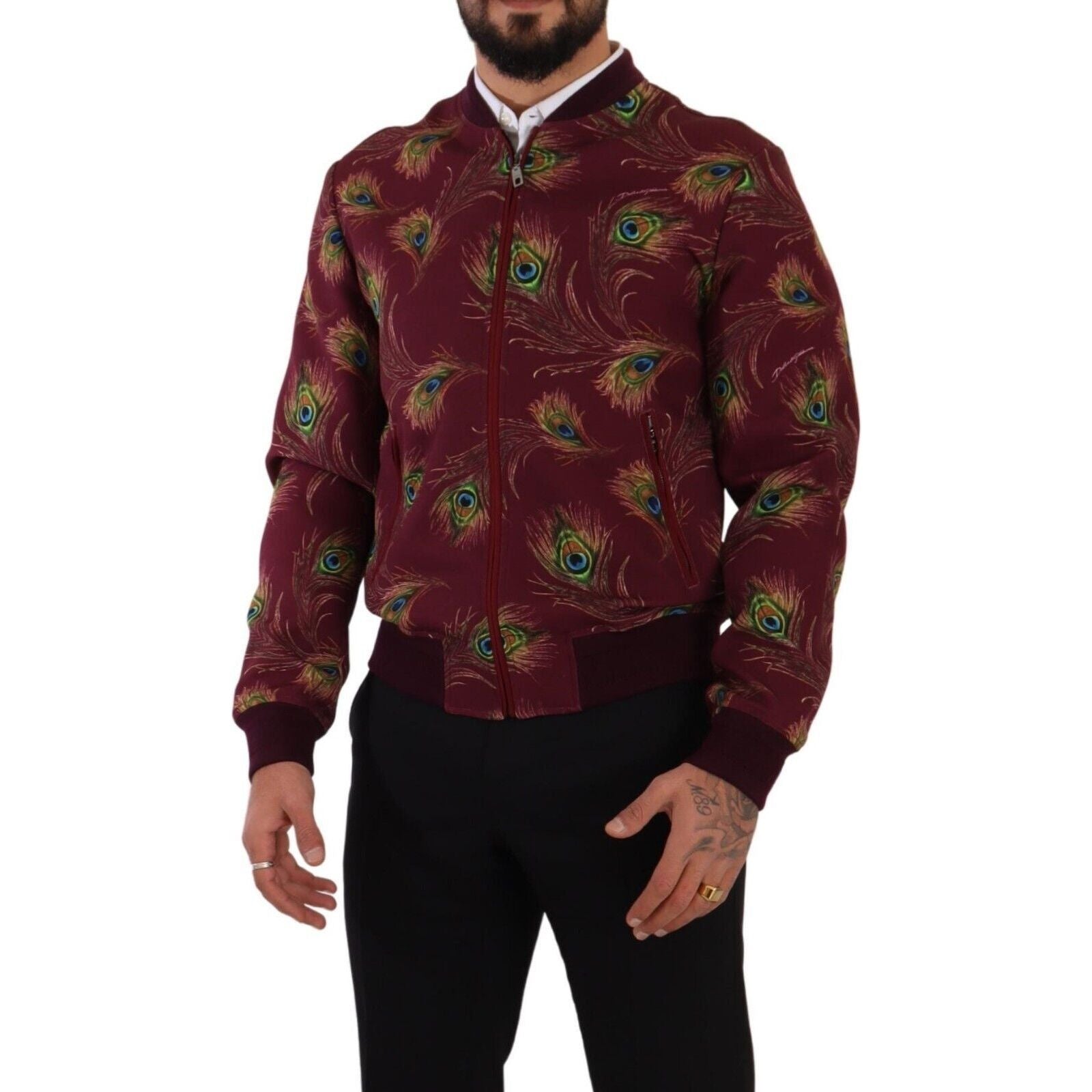 Dolce & Gabbana Radiant Red Silk Bomber Jacket