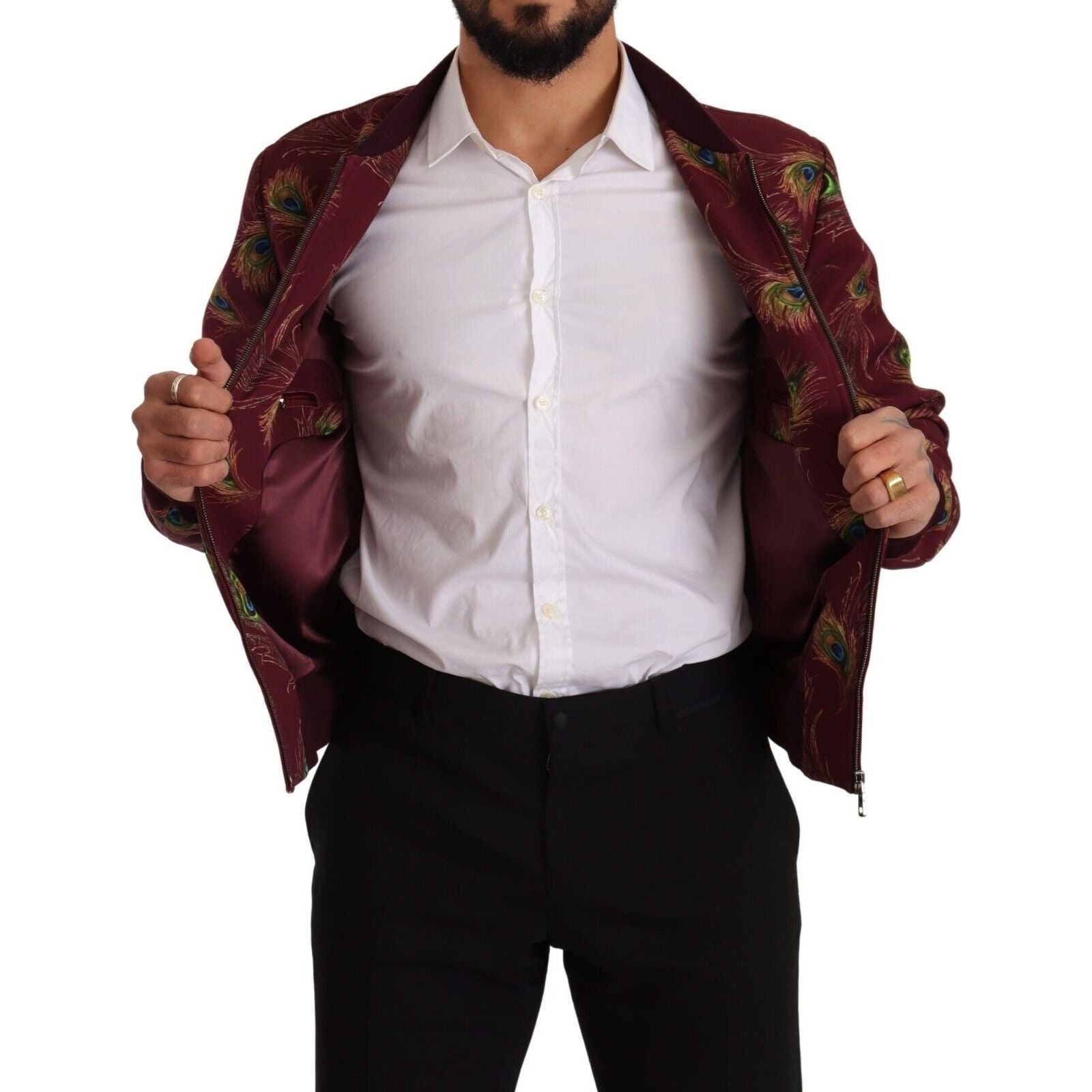 Dolce & Gabbana Radiant Red Silk Bomber Jacket
