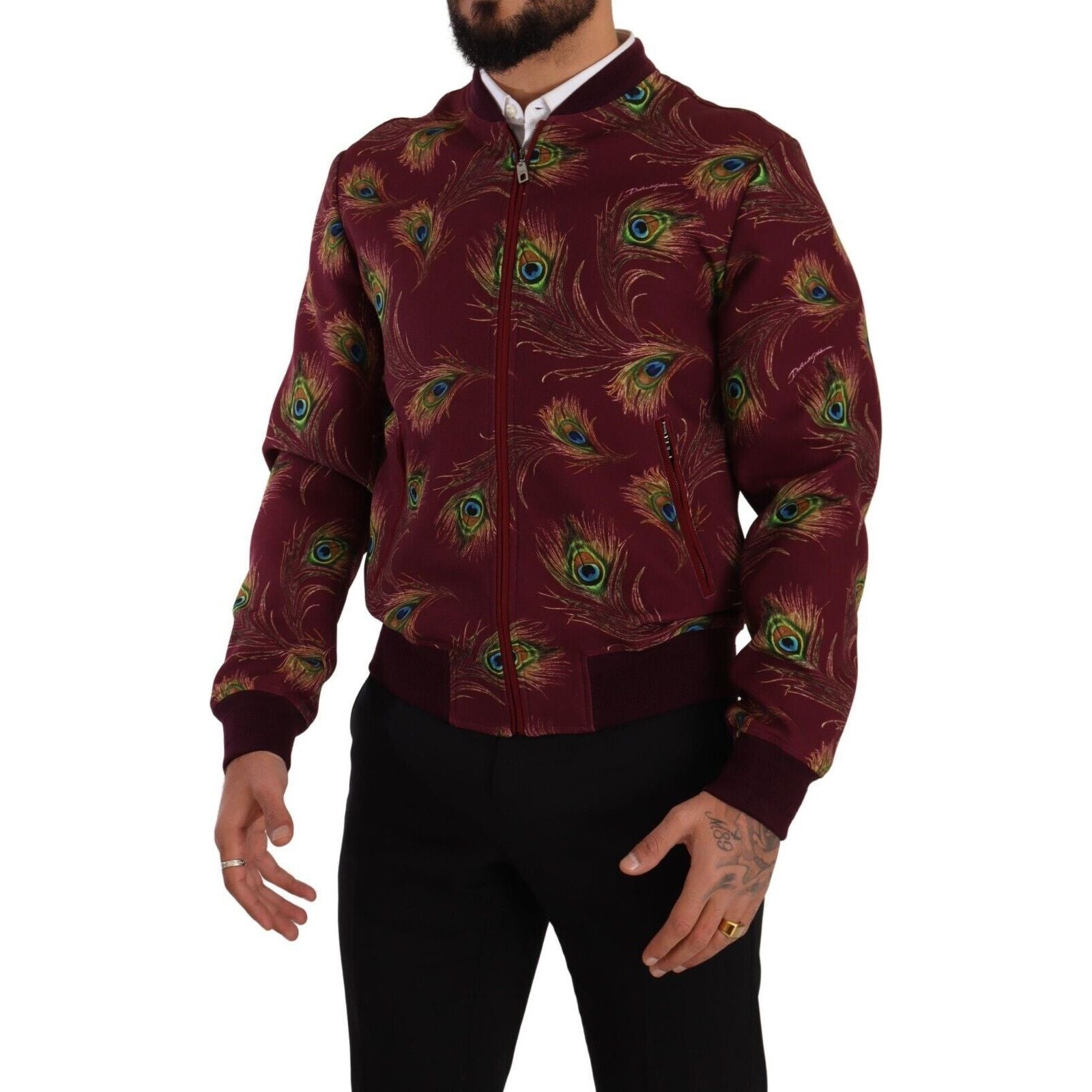 Dolce & Gabbana Radiant Red Silk Bomber Jacket