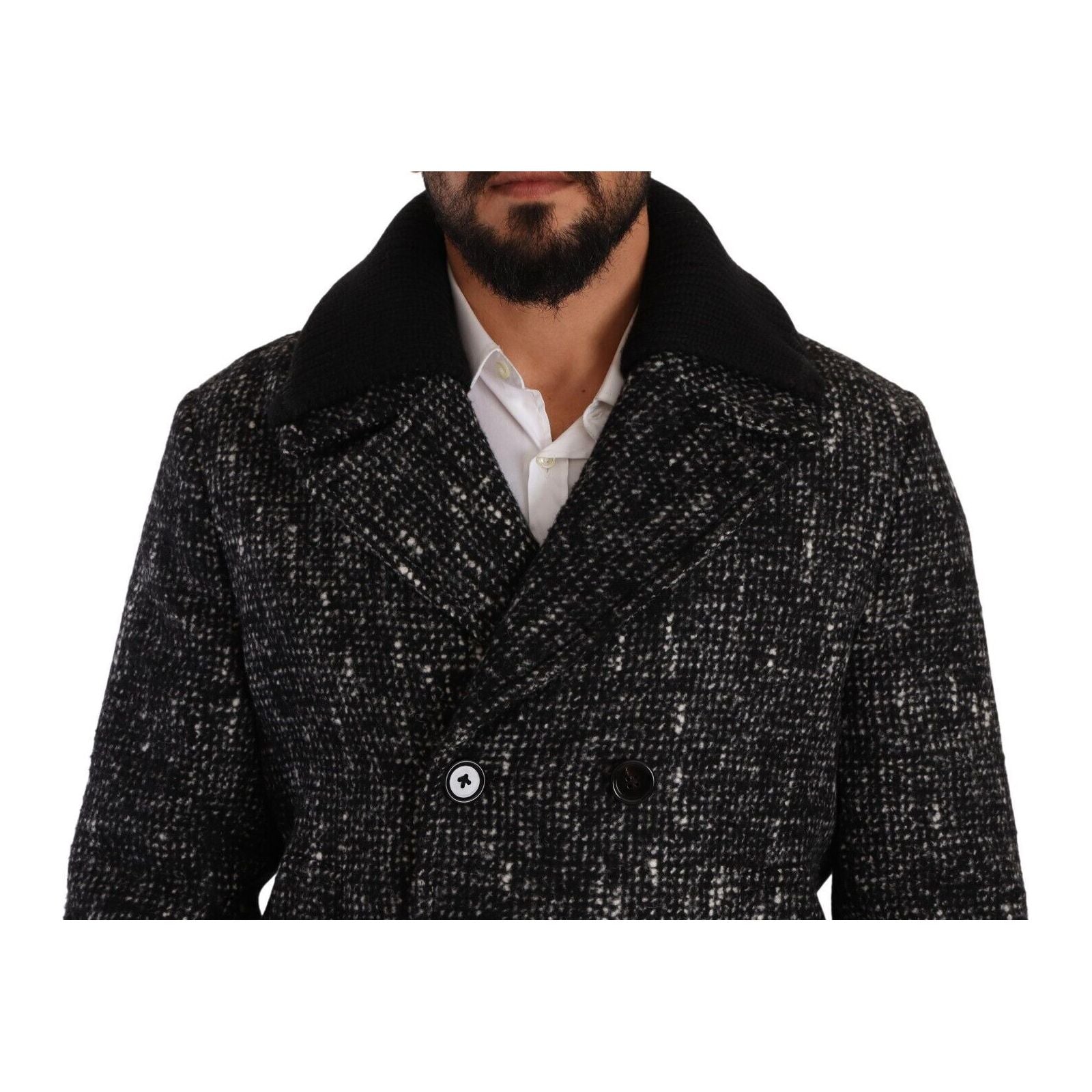 Dolce & Gabbana Grey Wool Blend Overcoat