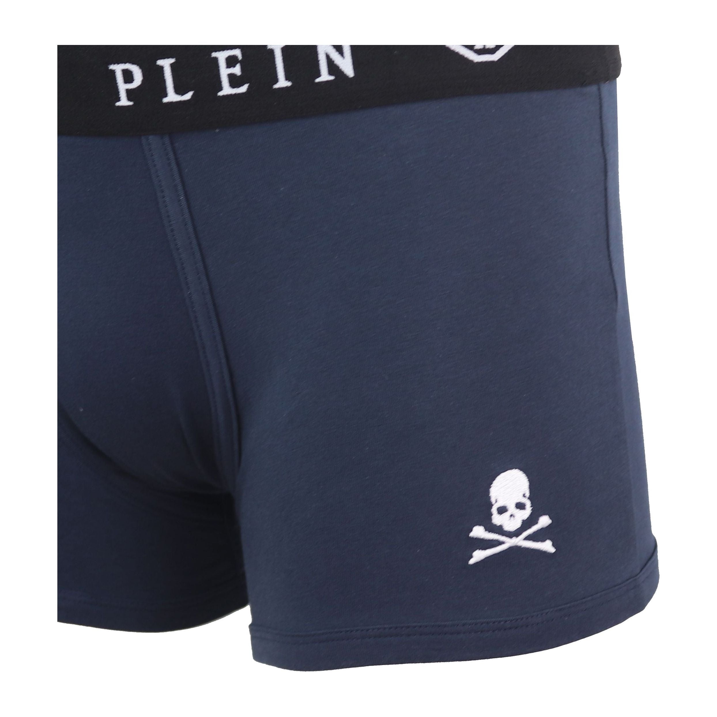 Philipp Plein Blue Cotton Boxer Briefs for Elevated Style