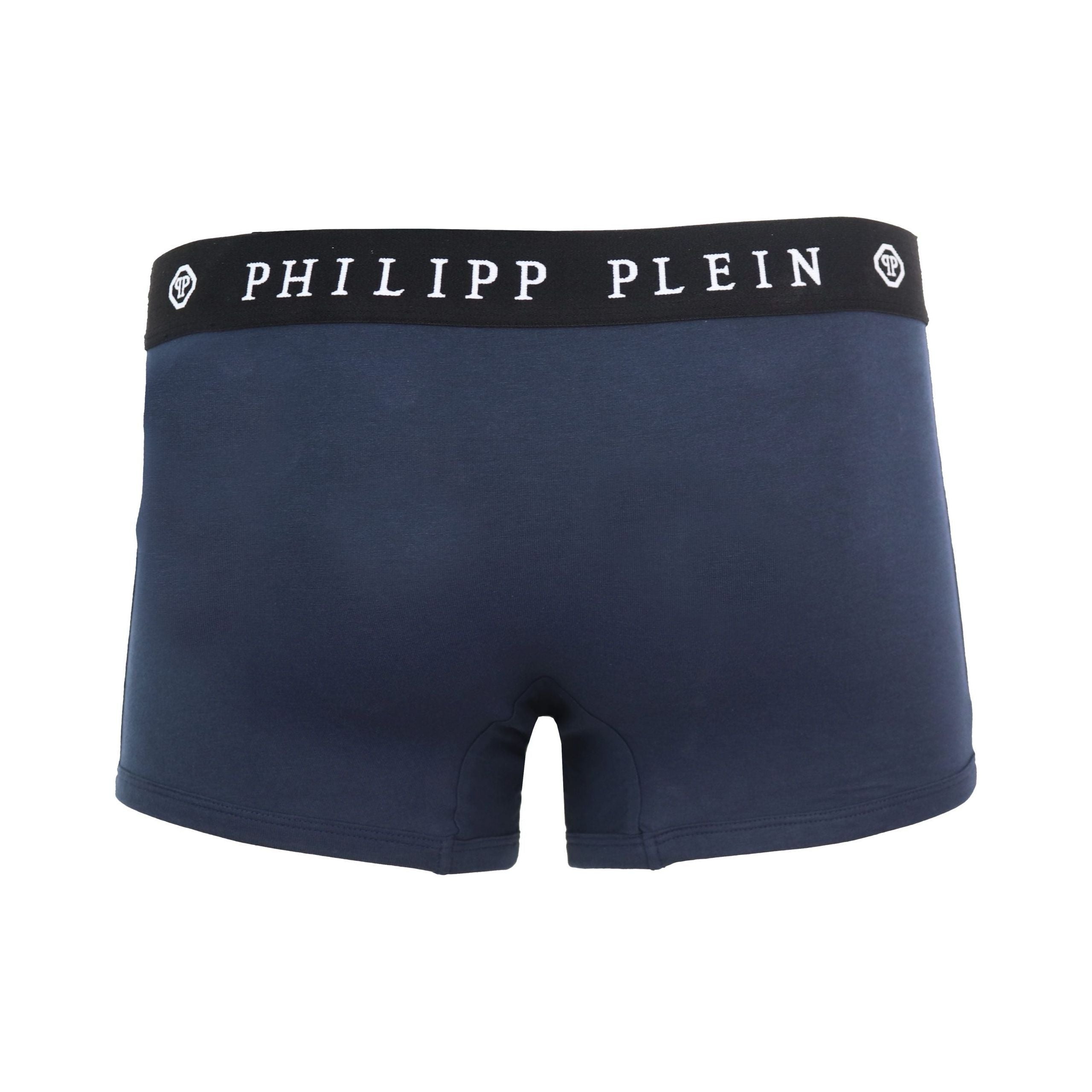 Philipp Plein Blue Cotton Boxer Briefs for Elevated Style