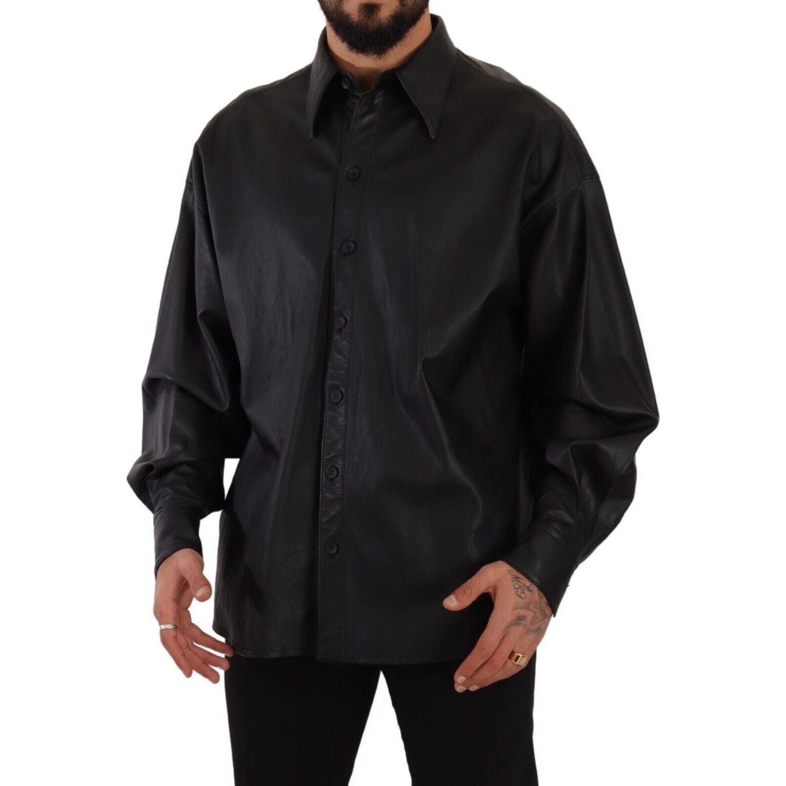 Dolce & Gabbana Black Leather Jacket for Timeless Style