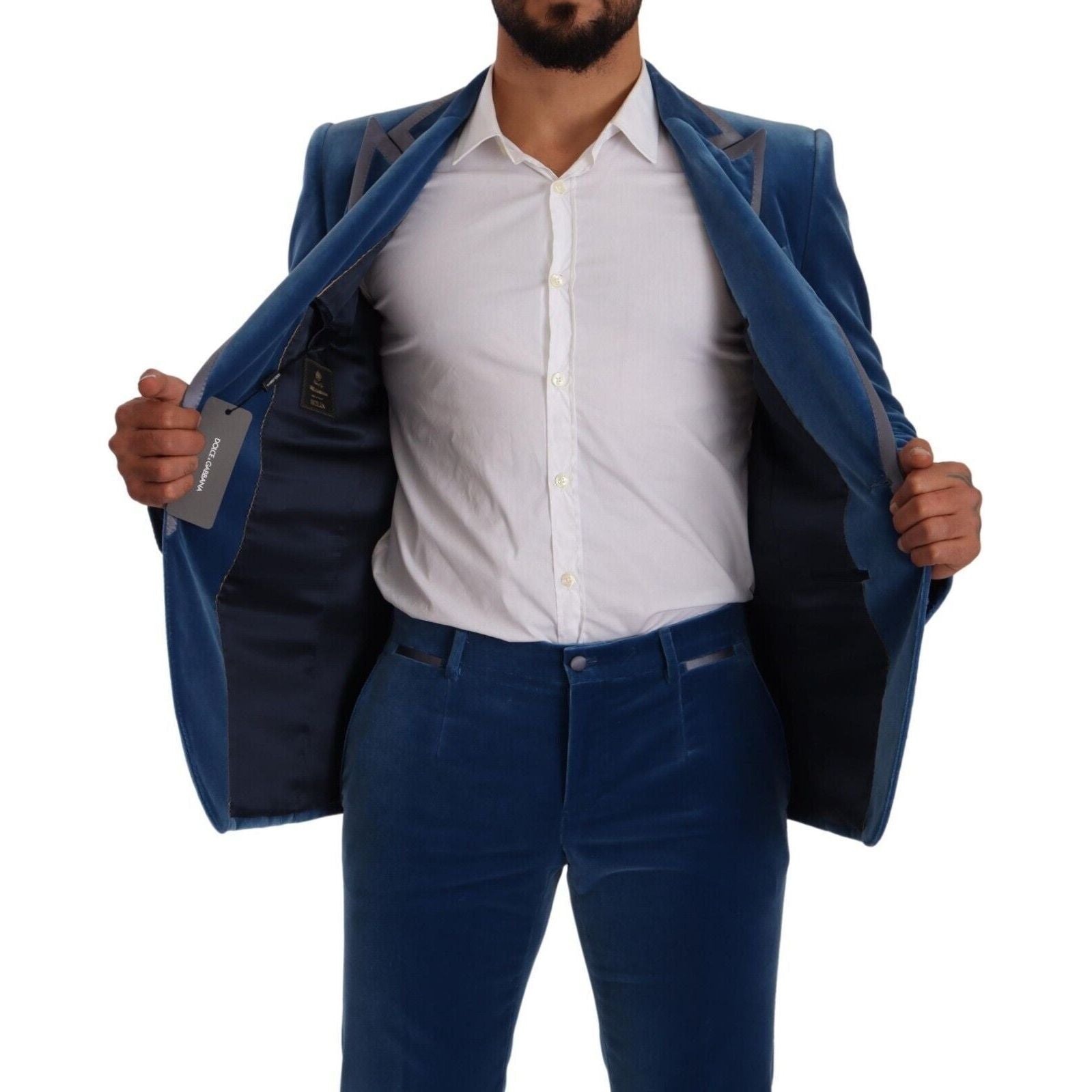 Dolce & Gabbana Blue Velvet Slim Fit Suit