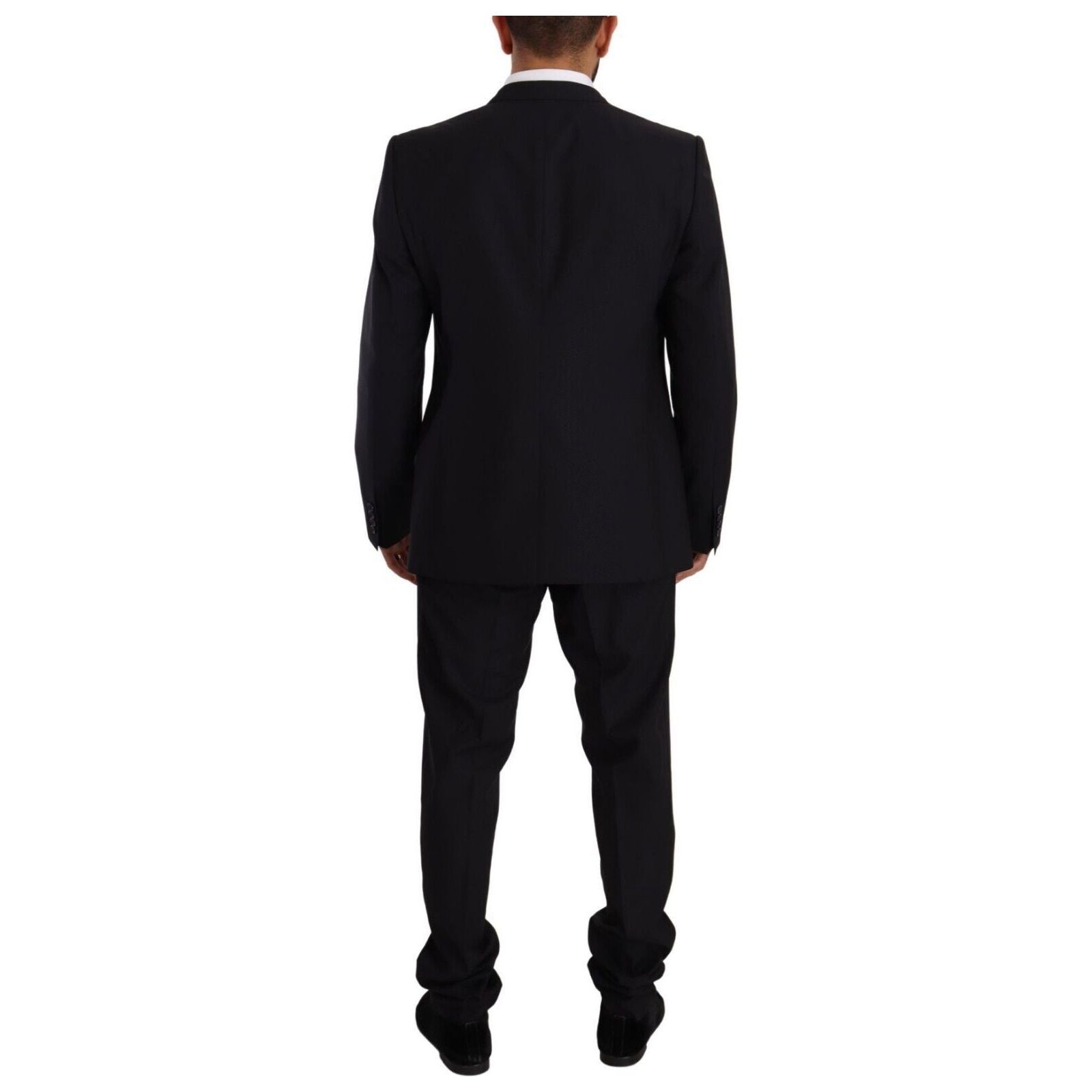 Dolce & Gabbana Navy Wool Silk Two-Piece Suit