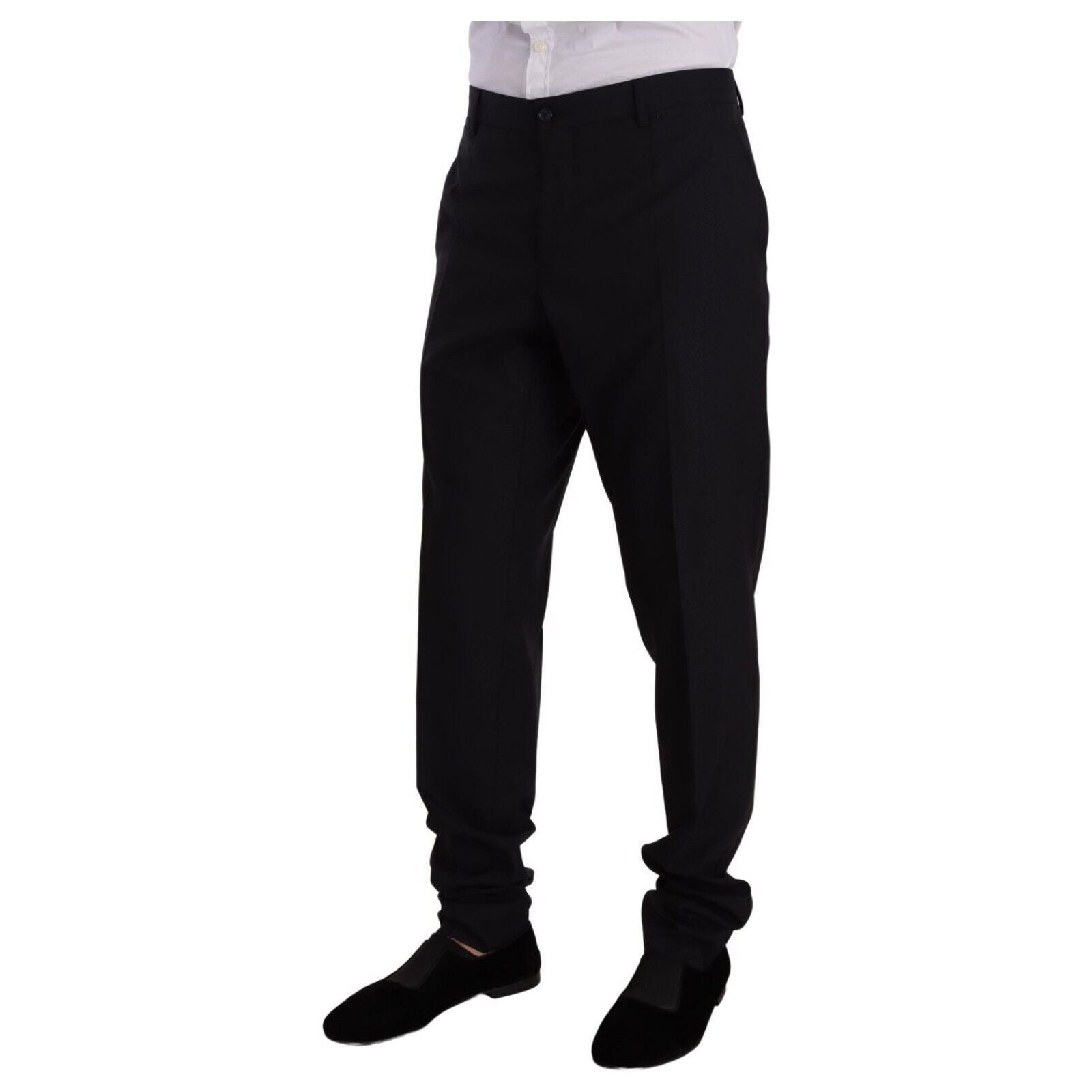 Dolce & Gabbana Navy Wool Silk Two-Piece Suit