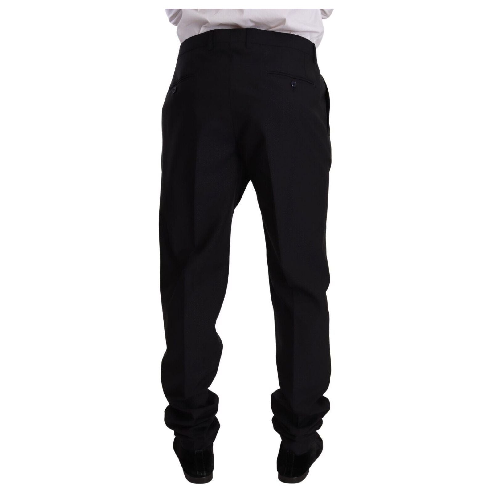 Dolce & Gabbana Navy Wool Silk Two-Piece Suit