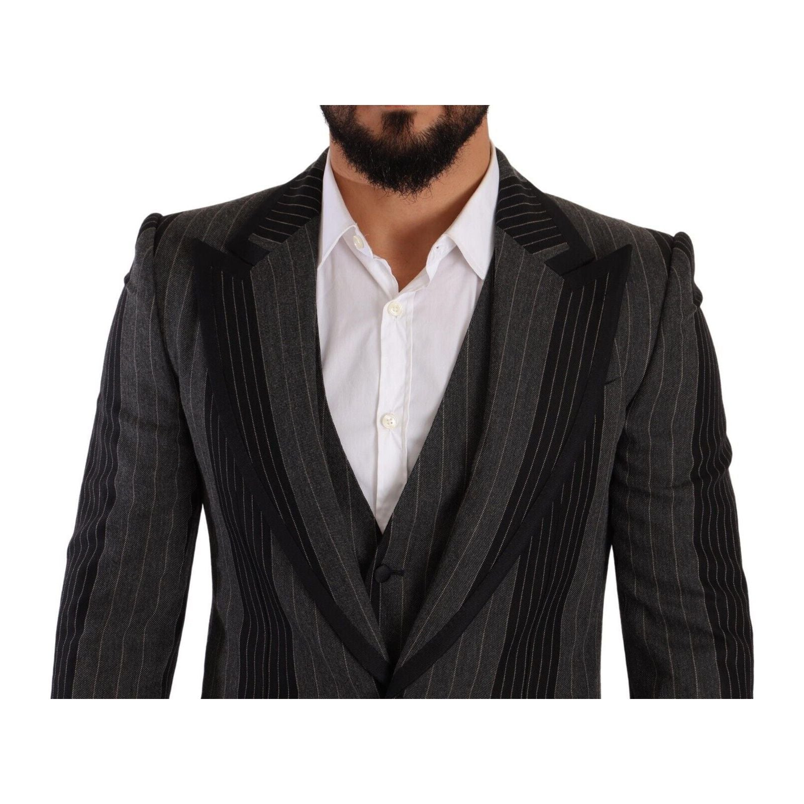 Dolce & Gabbana Grey Wool Three-Piece Suit Collection