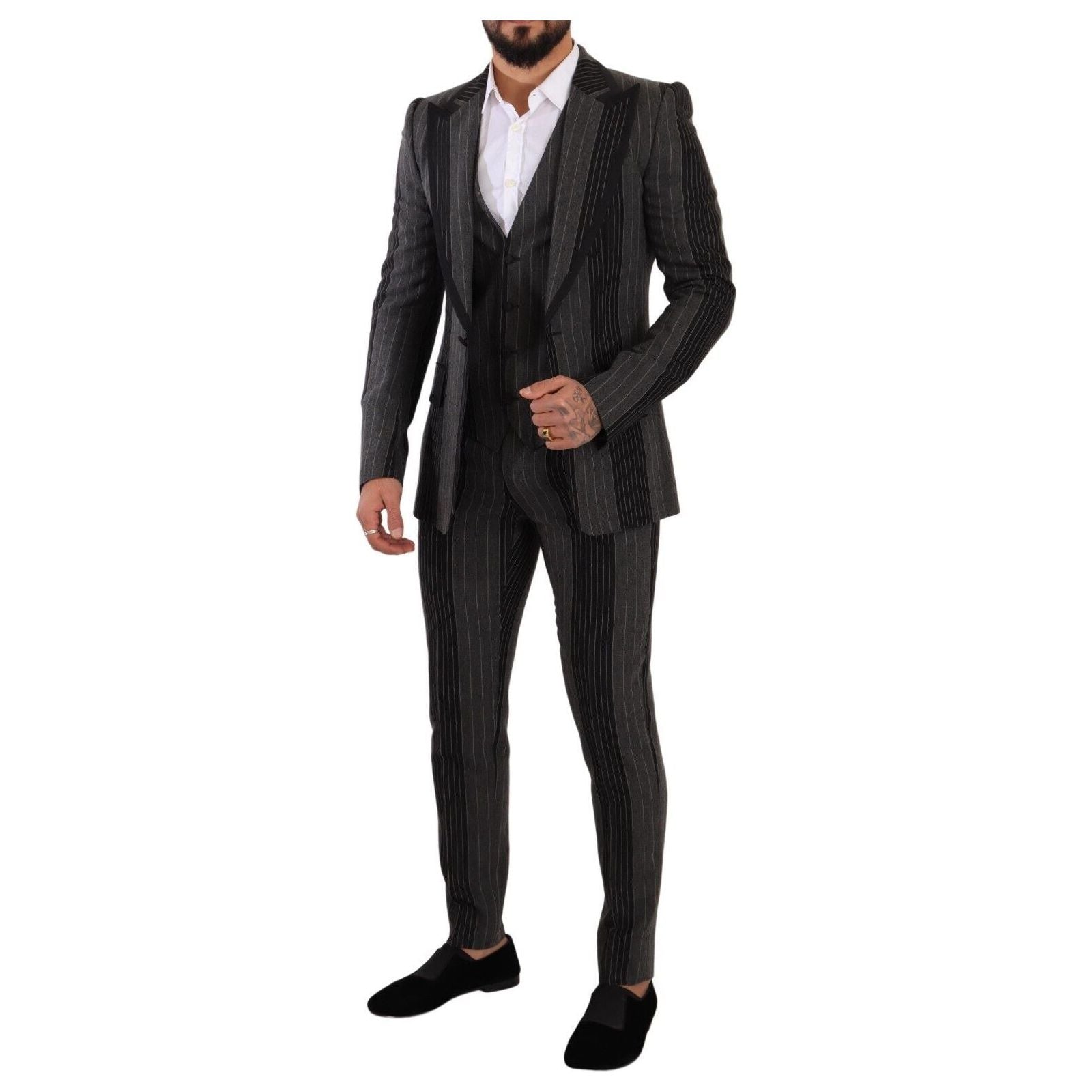 Dolce & Gabbana Grey Wool Three-Piece Suit Collection