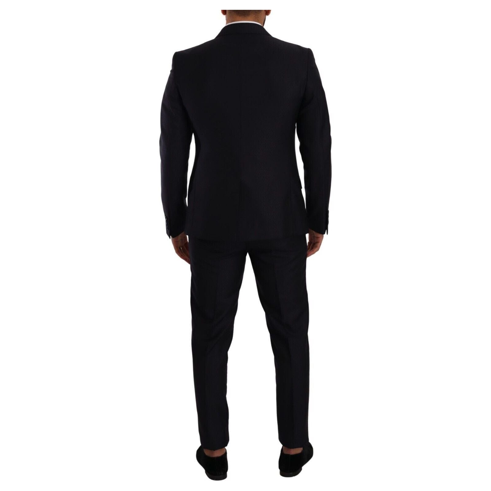 Dolce & Gabbana Navy Wool Silk Cashmere Suit