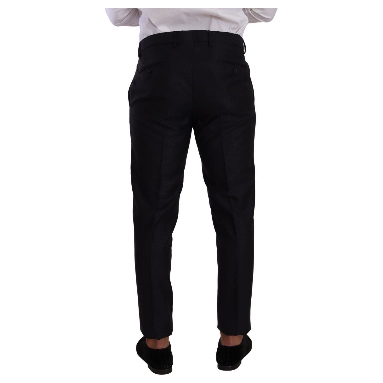 Dolce & Gabbana Navy Wool Silk Cashmere Suit