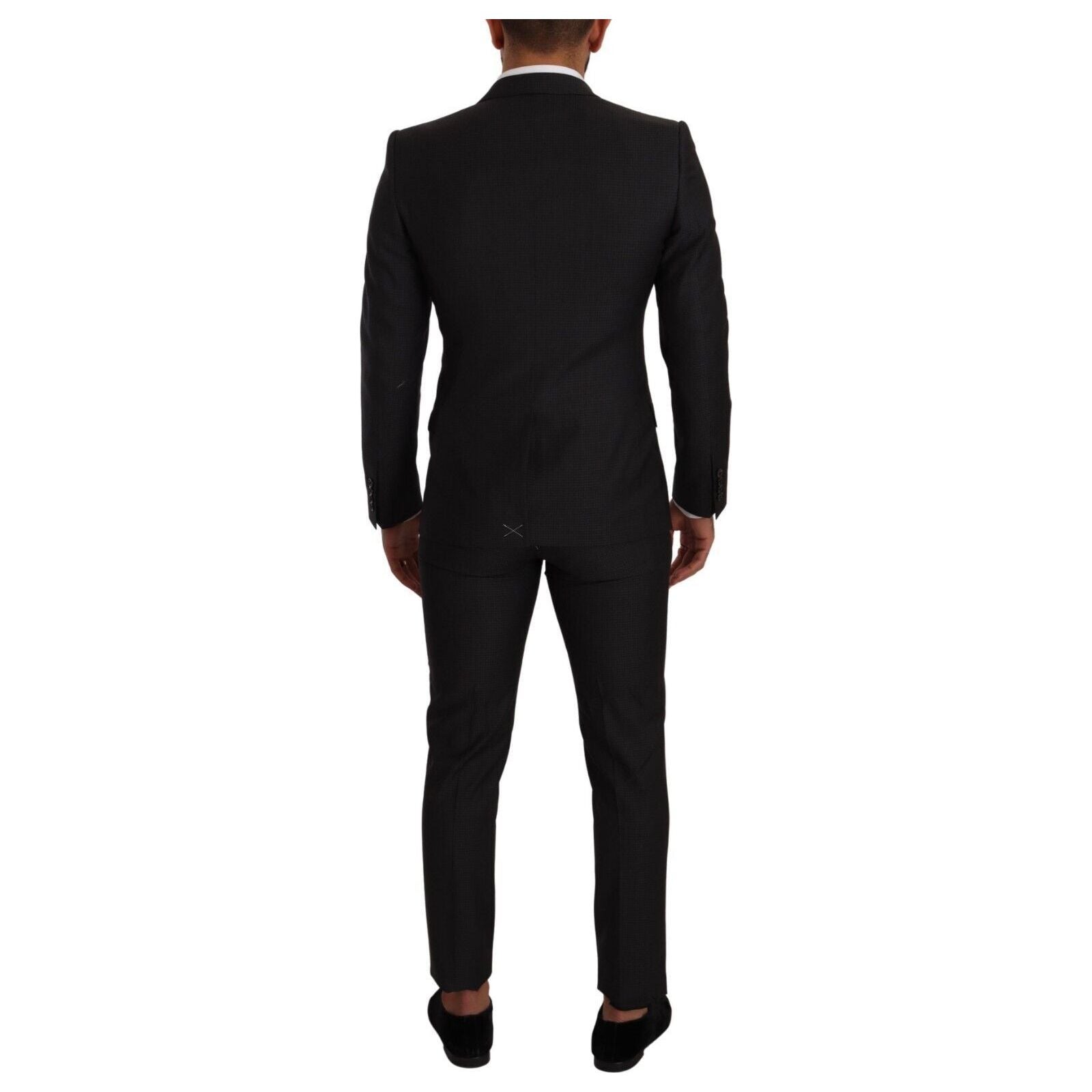 Dolce & Gabbana Black Virgin Wool Martini Suit Collection