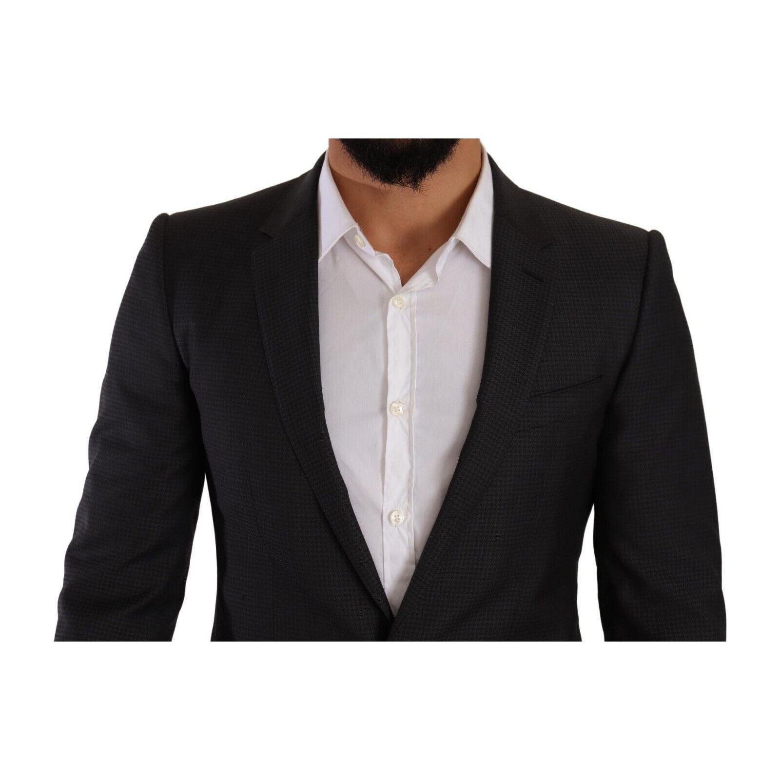 Dolce & Gabbana Black Virgin Wool Martini Suit Collection