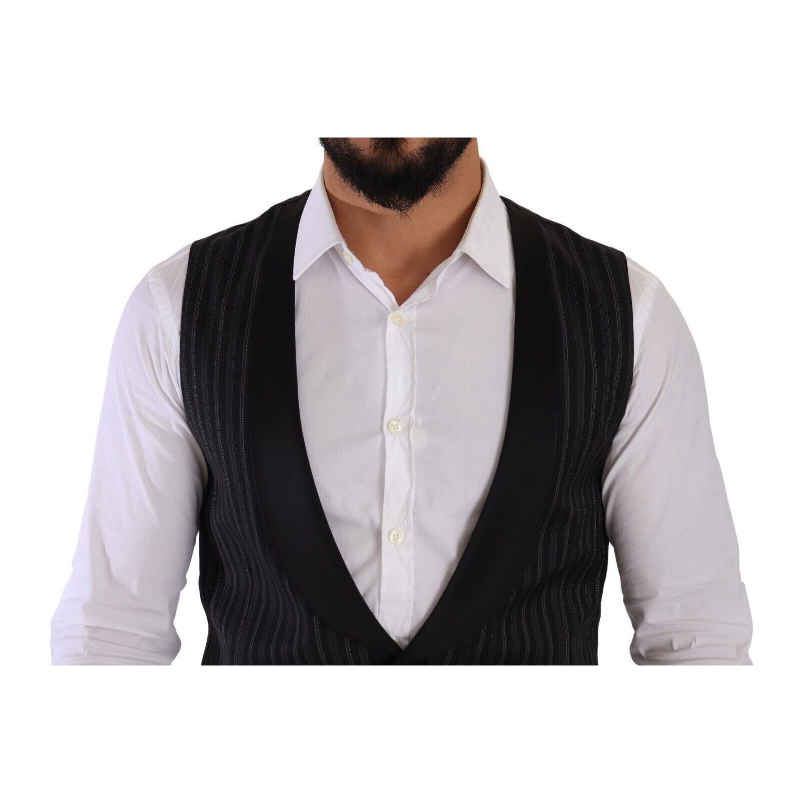 Dolce & Gabbana Black Wool Dress Vest Essentials