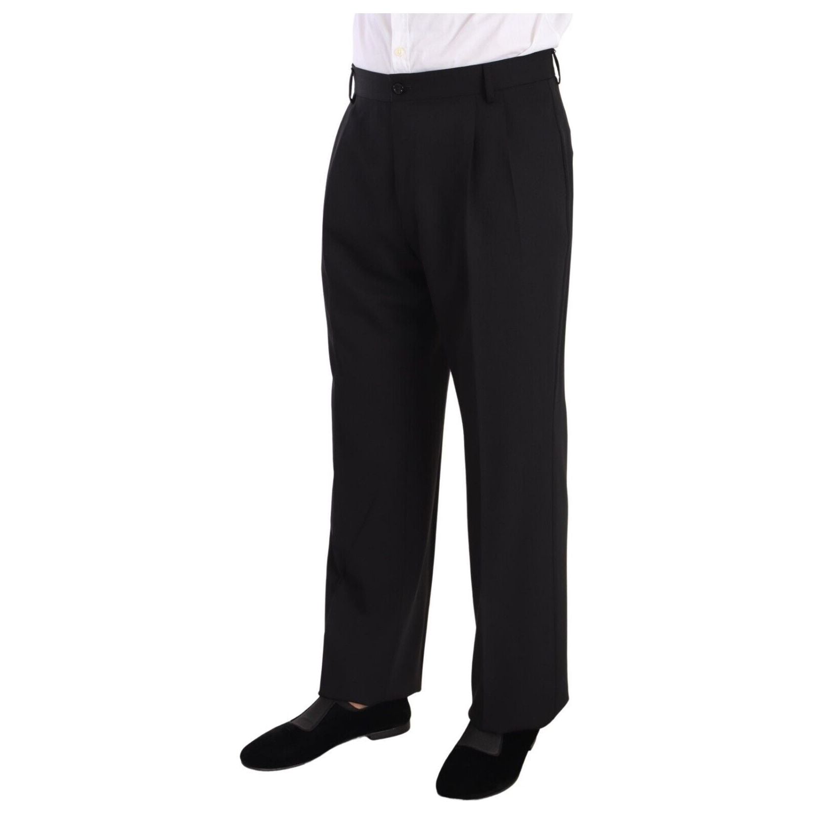 Dolce & Gabbana Black Wool Tuxedo Trousers