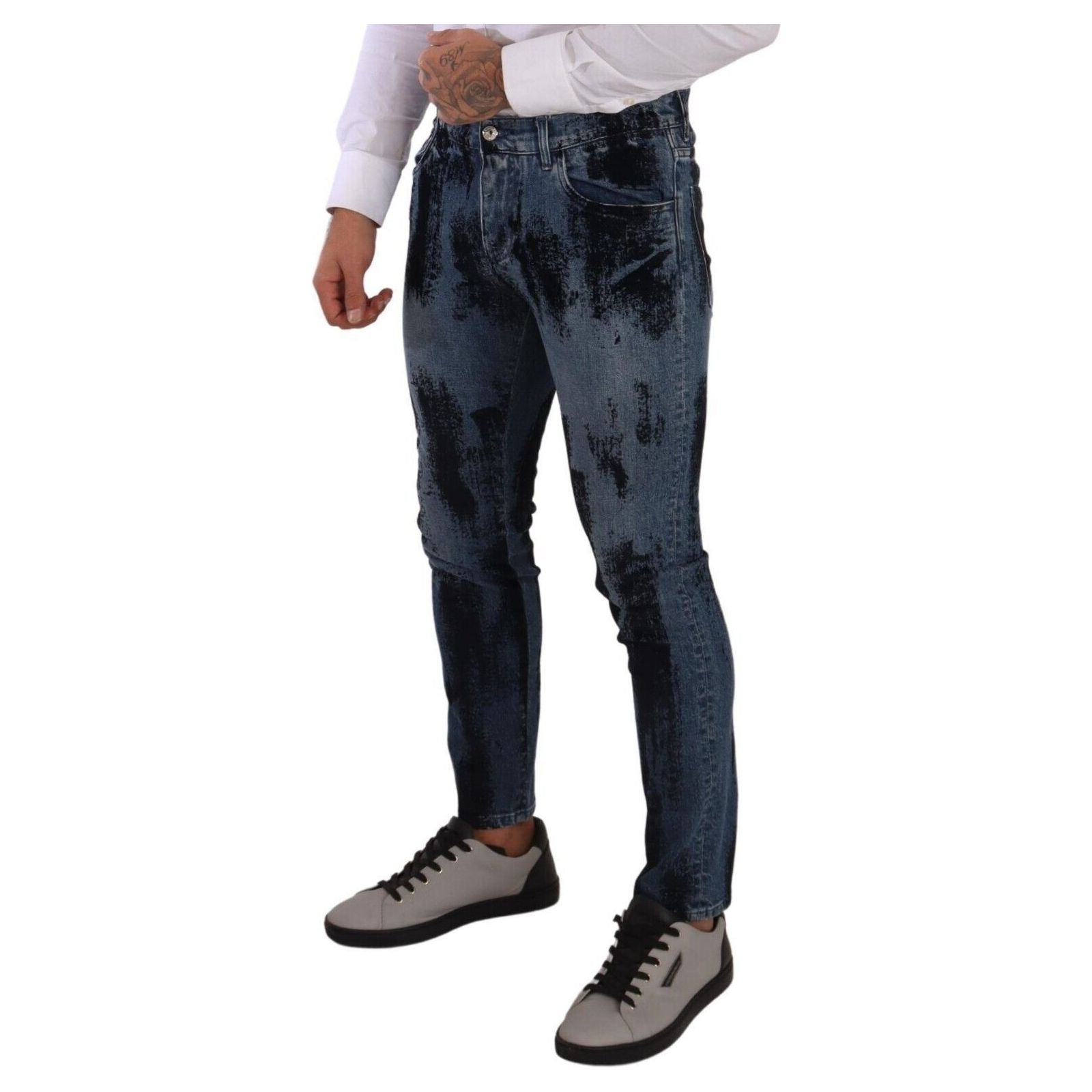 Dolce & Gabbana Blue Stretch Denim Skinny Jeans