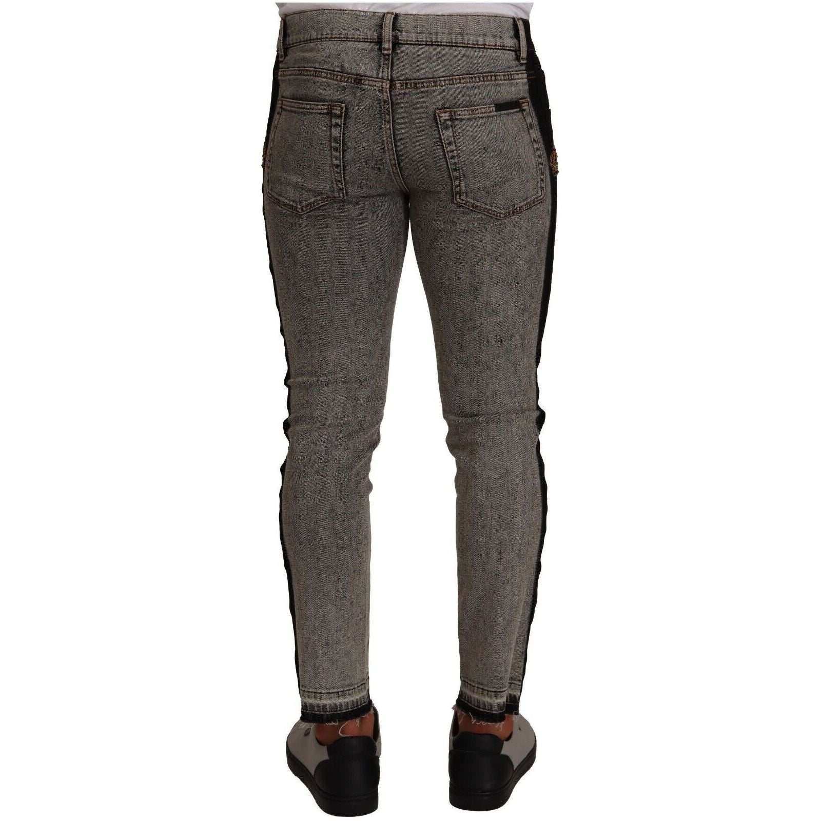 Dolce & Gabbana Blue Denim Chic Embellished Crown Skinny Jeans