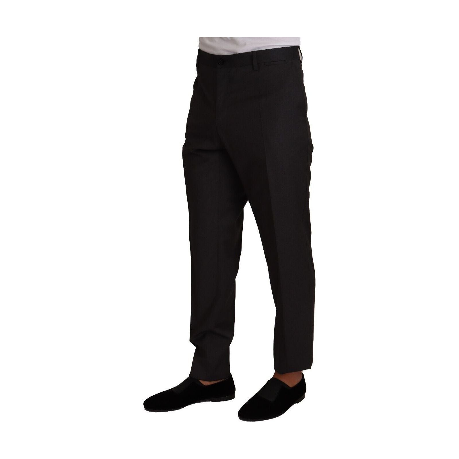 Dolce & Gabbana Grey Wool Dress Trousers for Luxury Style