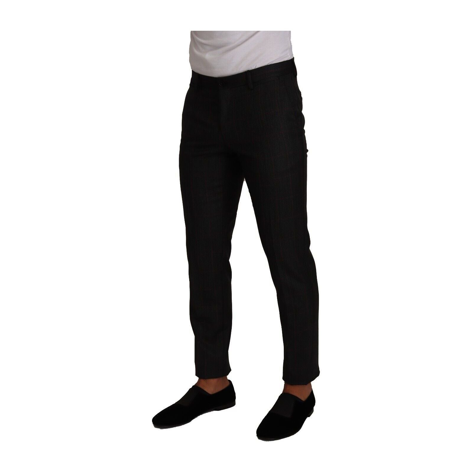 Dolce & Gabbana Gray Virgin Wool Slim Fit Trousers