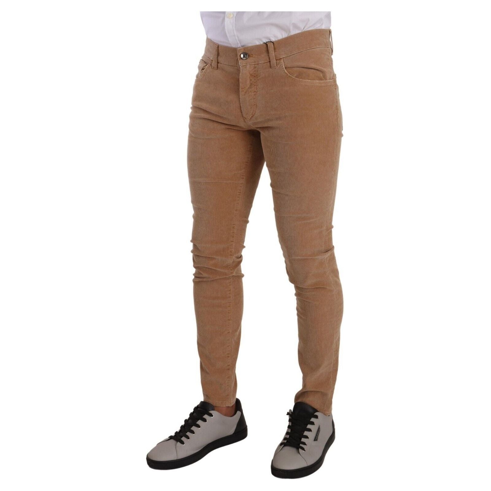 Dolce & Gabbana Navy Corduroy Elegant Slim Fit Jeans