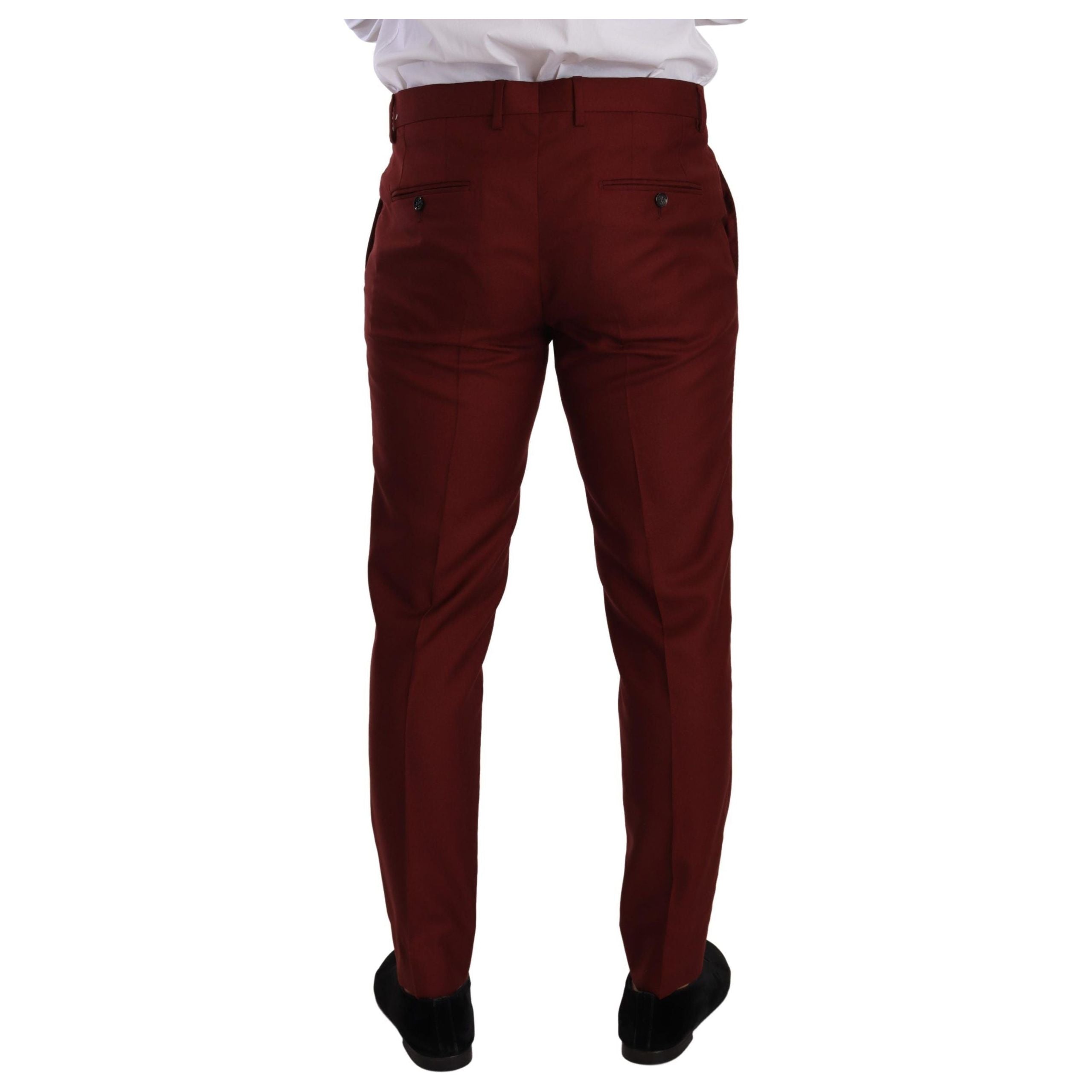 Dolce & Gabbana Red Cashmere-Silk Dress Pants