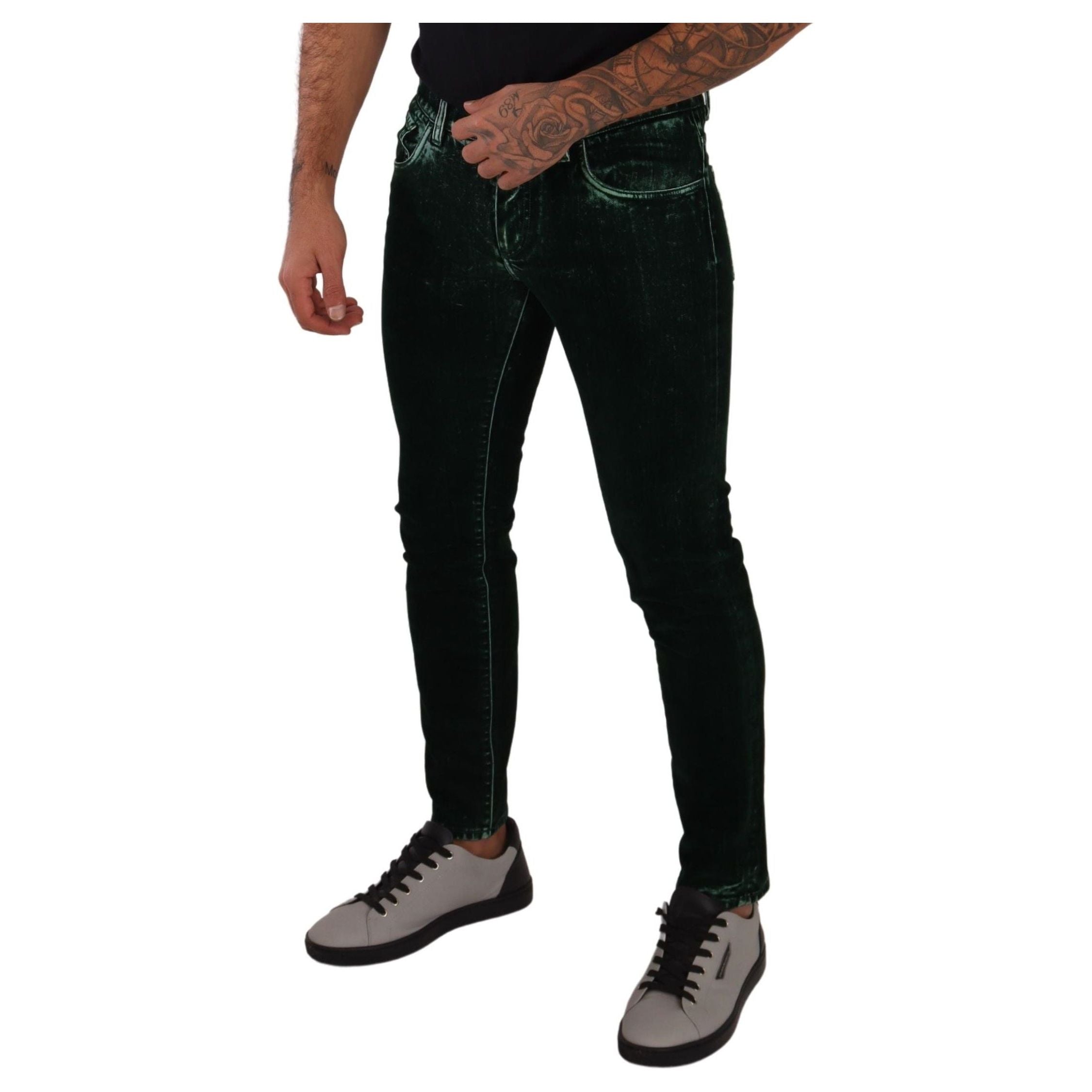 Dolce & Gabbana Blue Cotton-Blend Skinny Denim Jeans