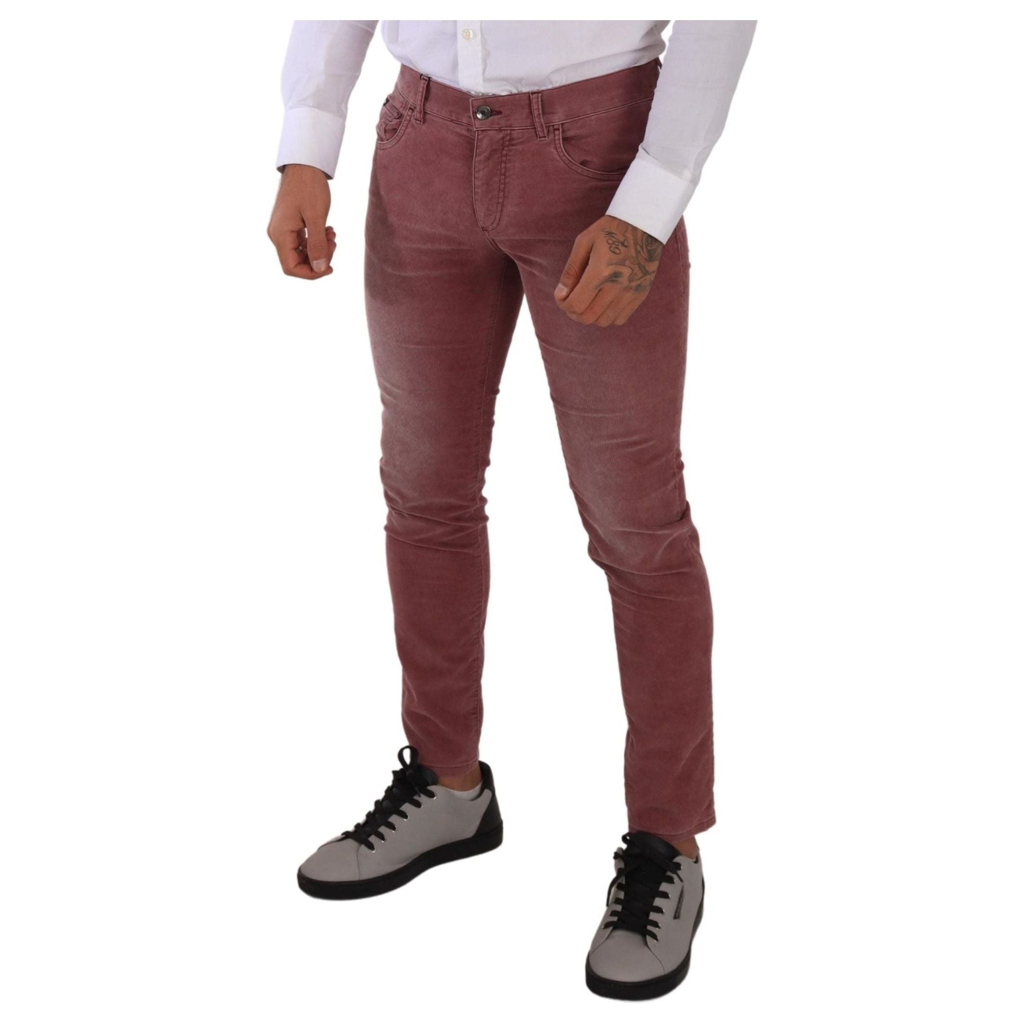 Dolce & Gabbana Brown Corduroy Slim Fit Jeans