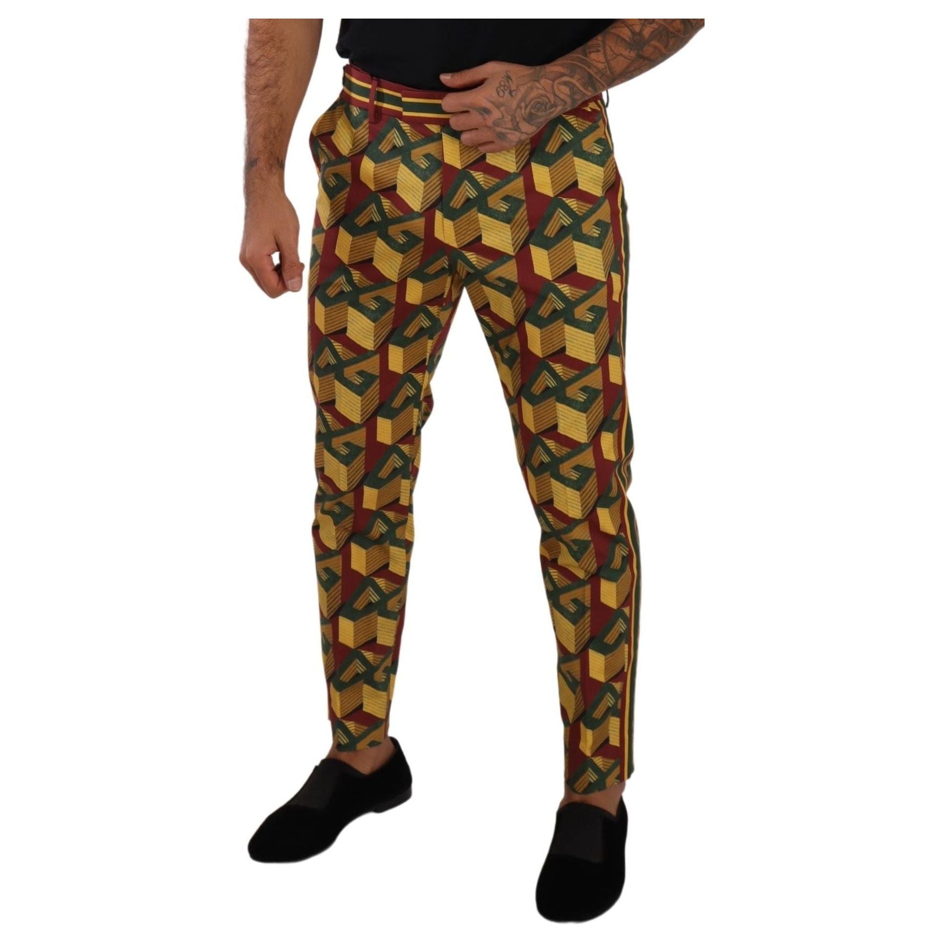 Dolce & Gabbana Multicolor Cotton Tapered Pants