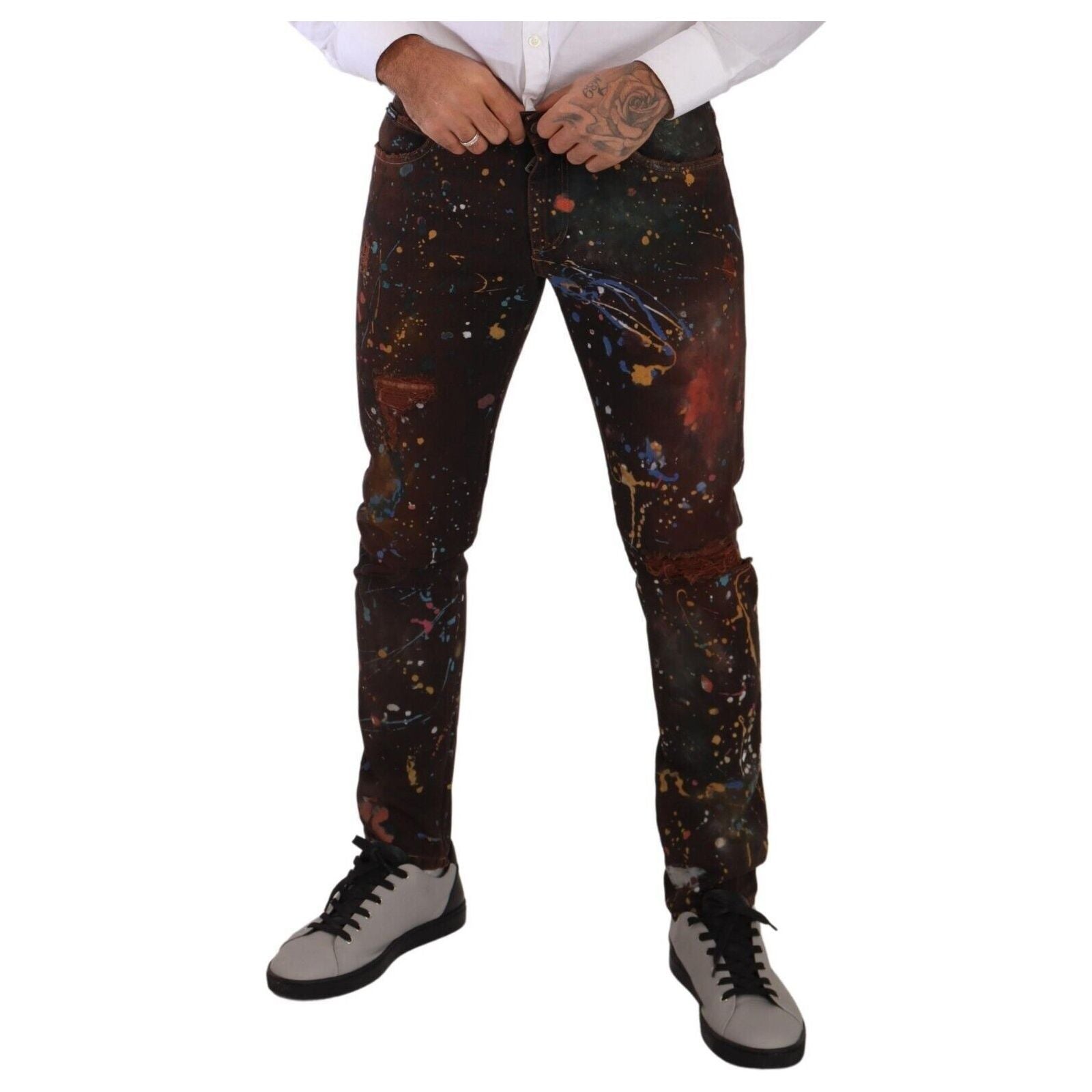 Dolce & Gabbana Multicolor Cotton Skinny Denim Jeans Chic