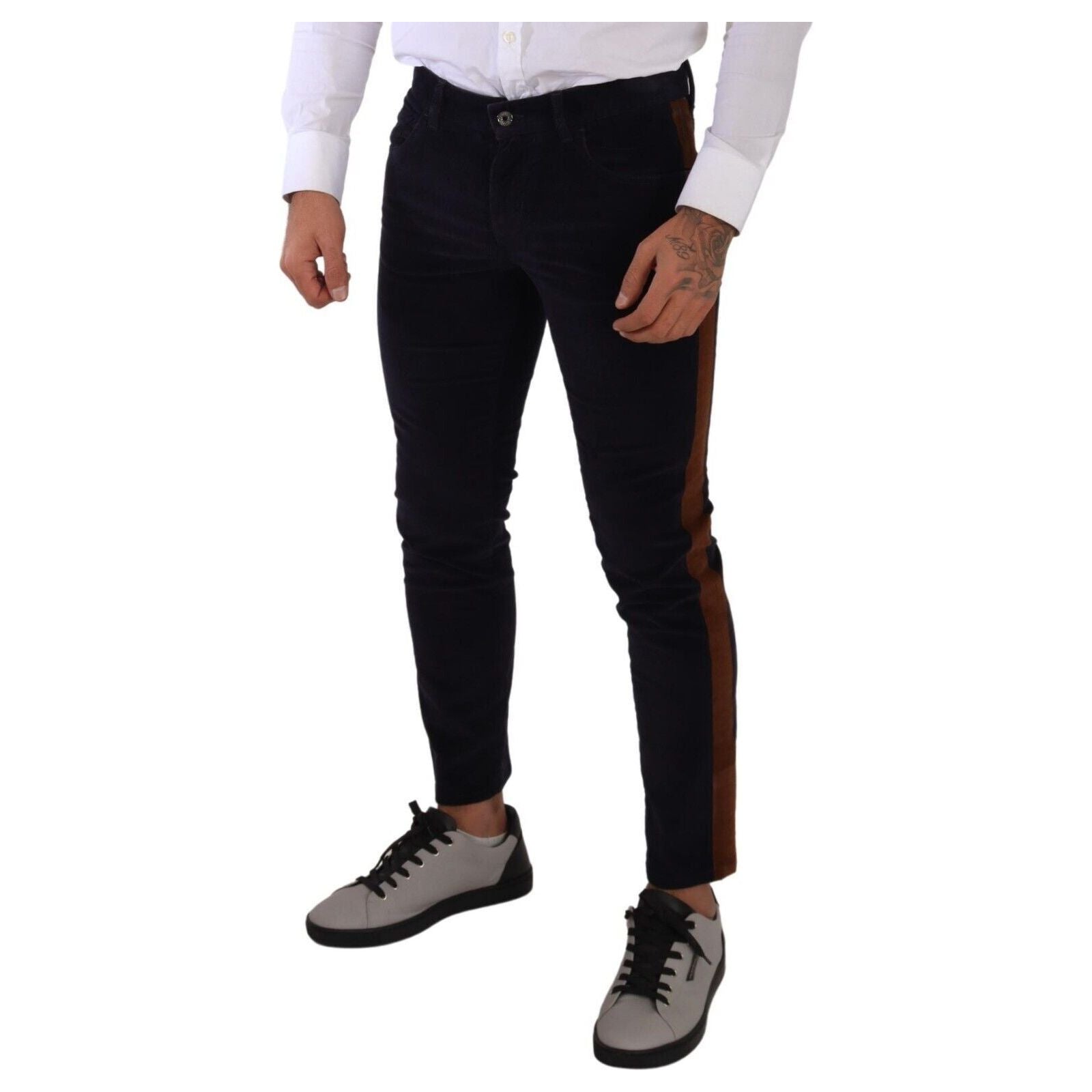Dolce & Gabbana Dark Blue Cotton Denim Trousers
