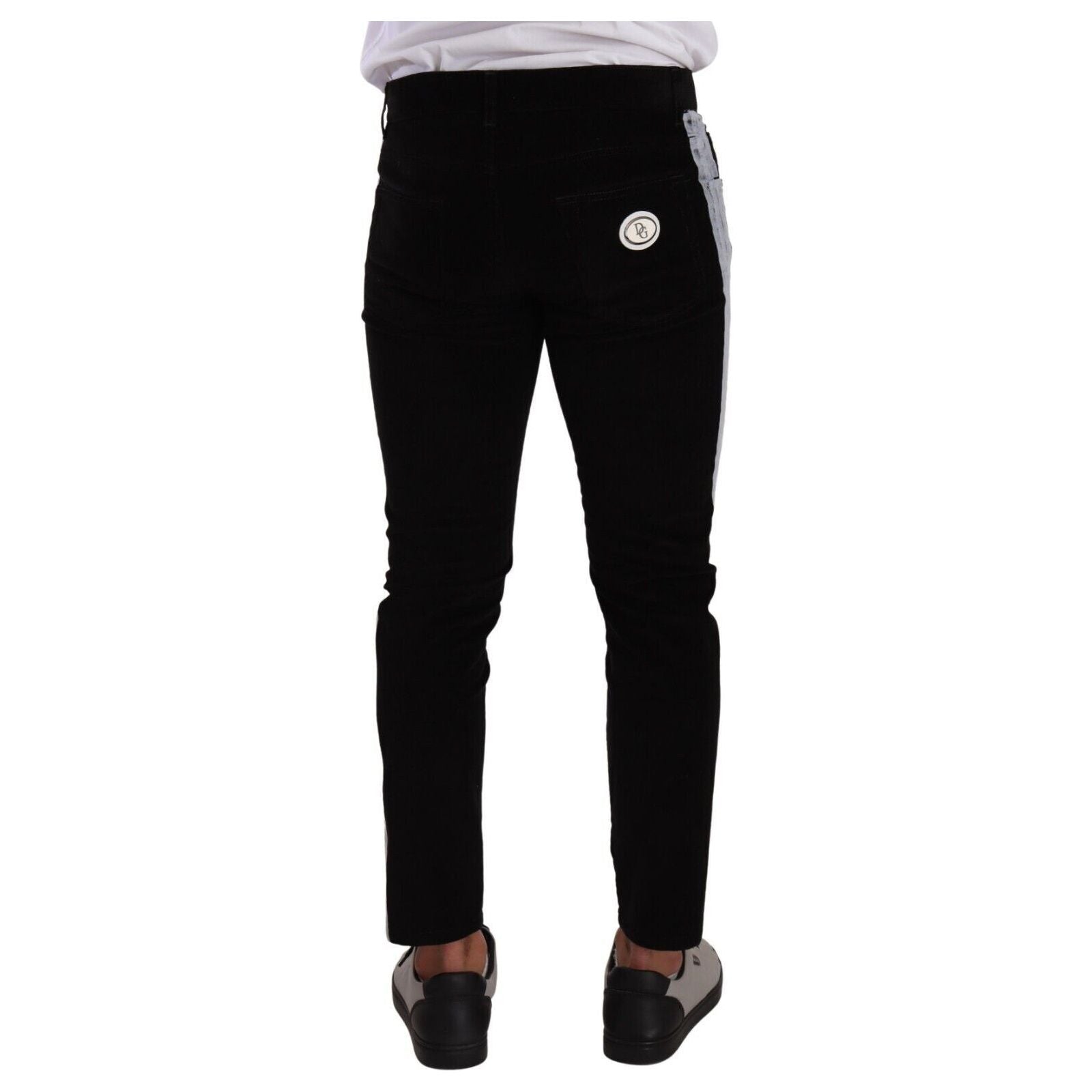 Dolce & Gabbana Black Cotton Elegant Slim-Fit Jeans