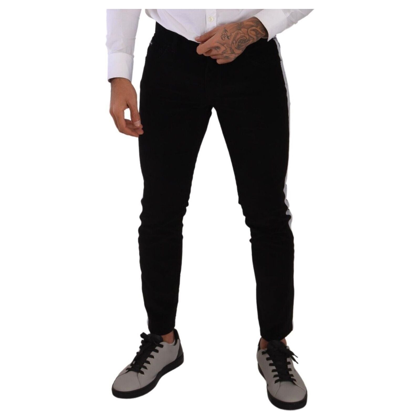 Dolce & Gabbana Black Cotton Elegant Slim-Fit Jeans
