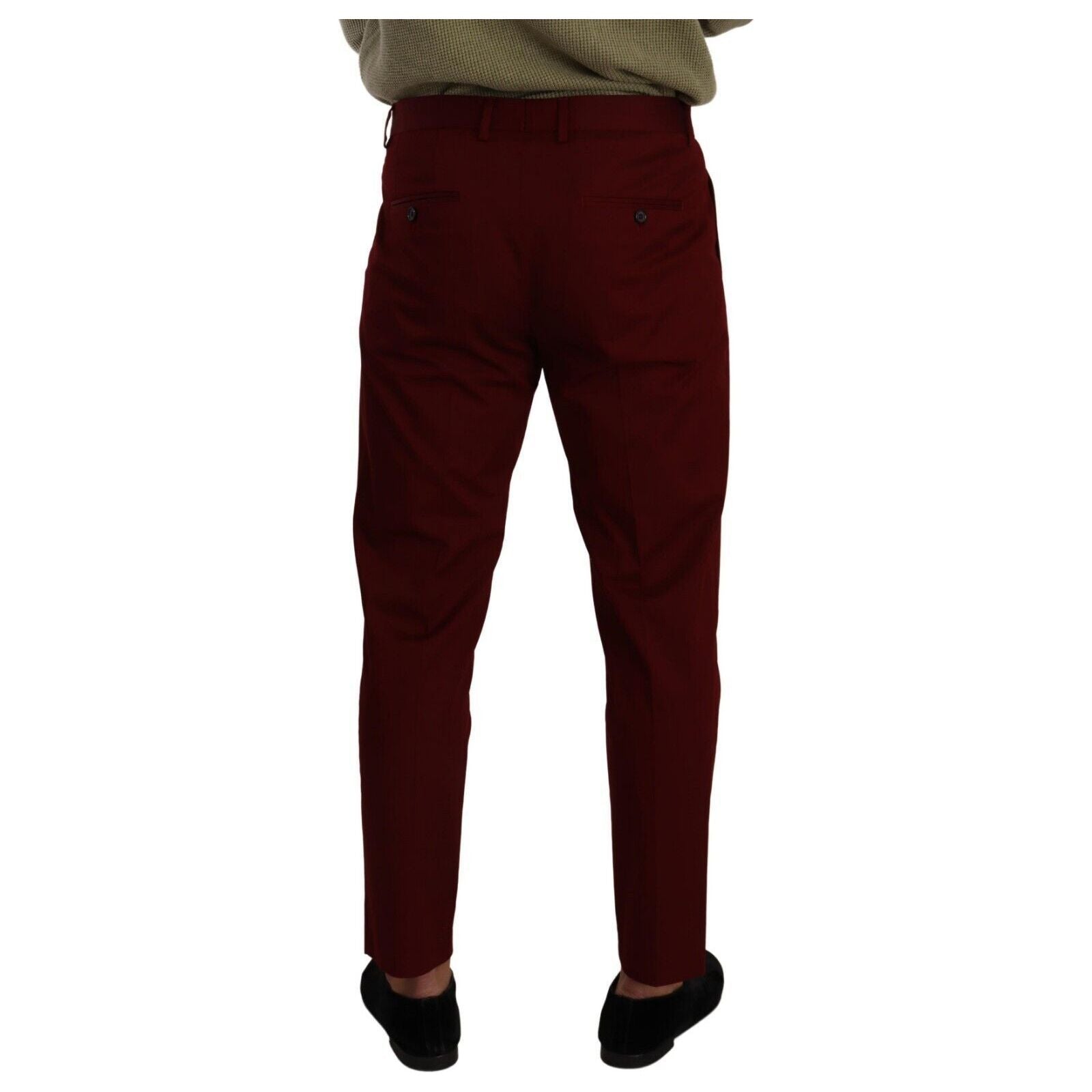 Dolce & Gabbana Dark Red Cotton Chinos Collection