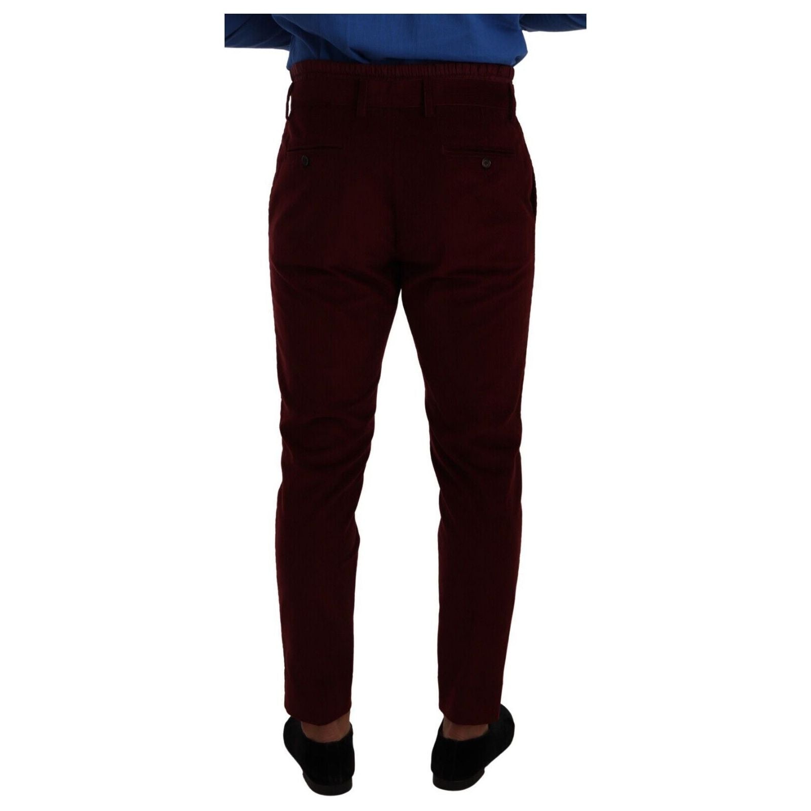 Dolce & Gabbana Bordeaux Velvet Dress Trousers
