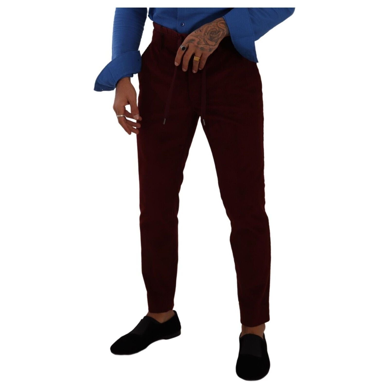Dolce & Gabbana Bordeaux Velvet Dress Trousers