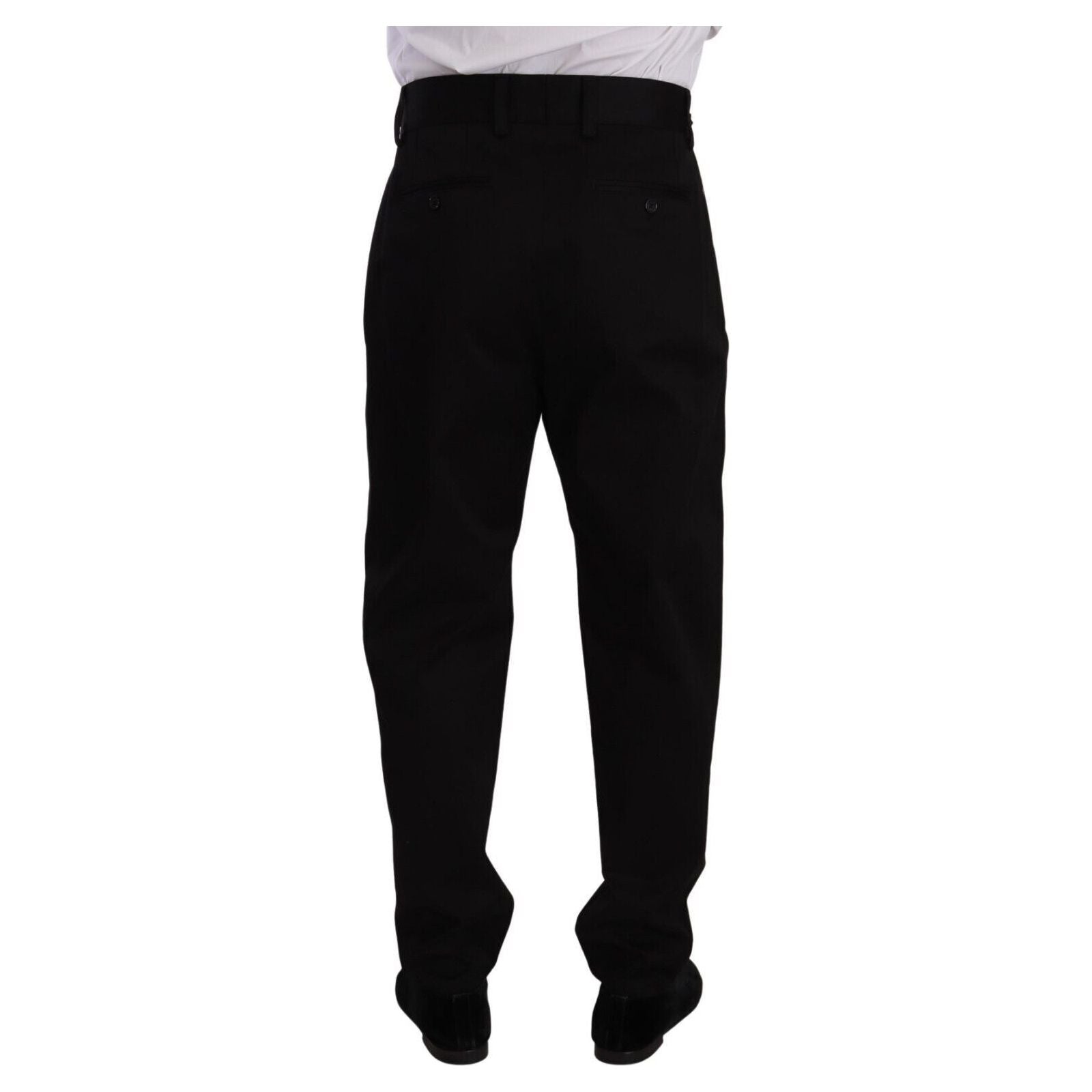 Dolce & Gabbana Black Cotton Trousers for Refined Style