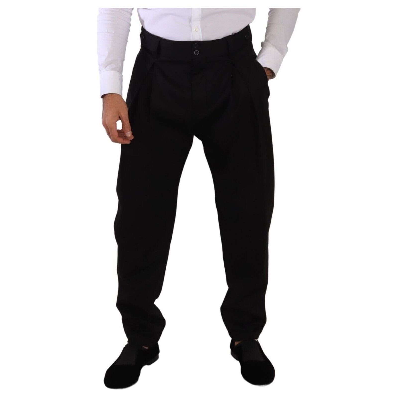 Dolce & Gabbana Black Cotton Trousers for Refined Style